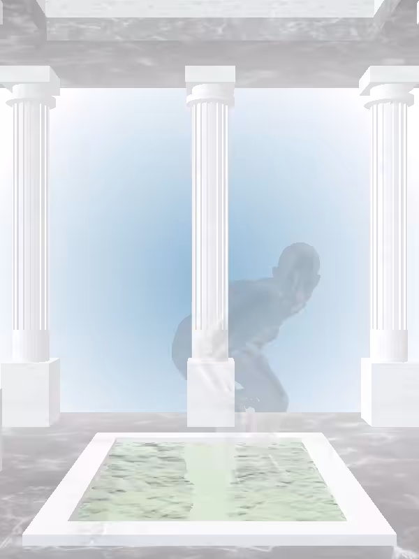 HeavenComputer: The Fading Sneaky Glitter Bluish Gold Woman #6141