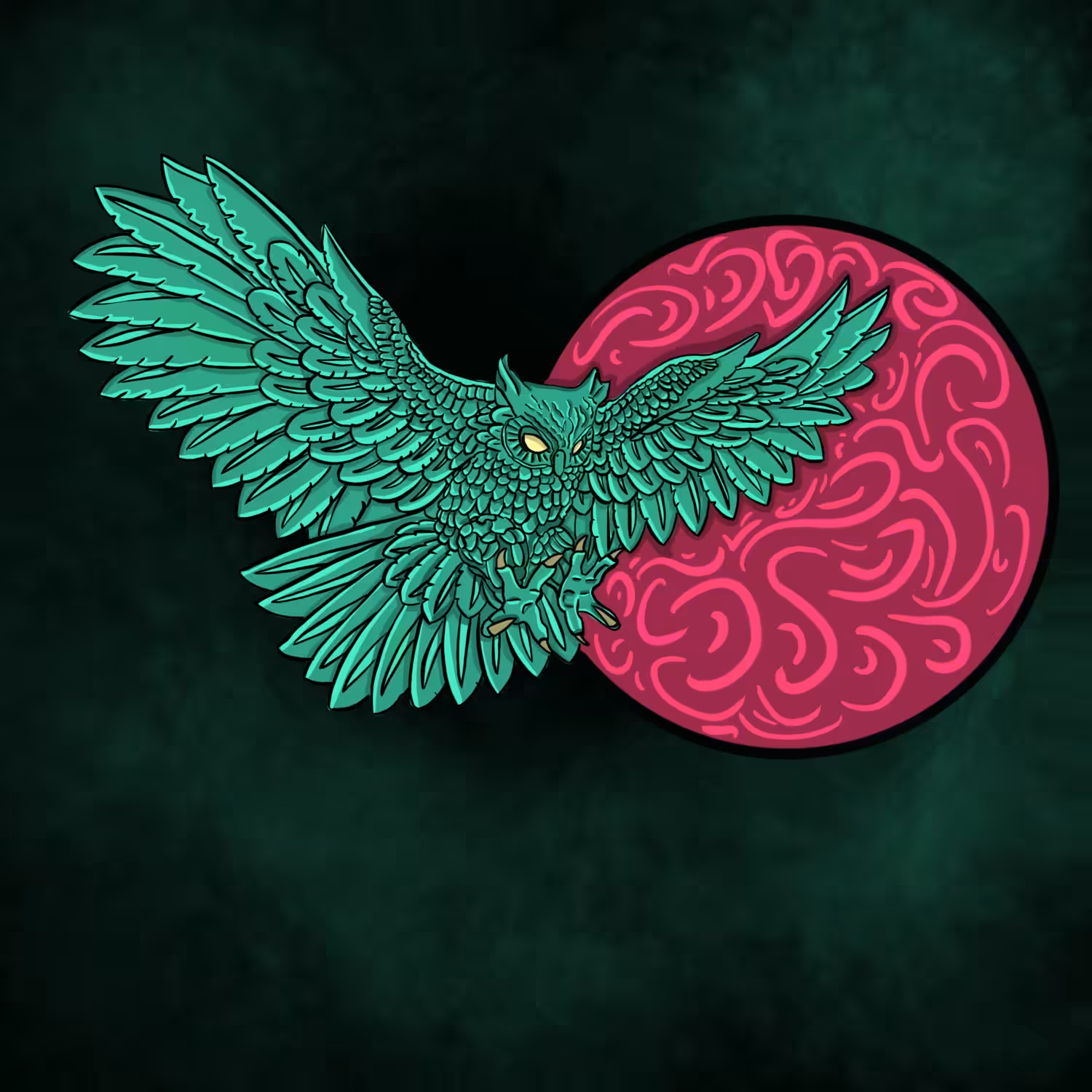 The owl is searching for itself somewhere in the universe.