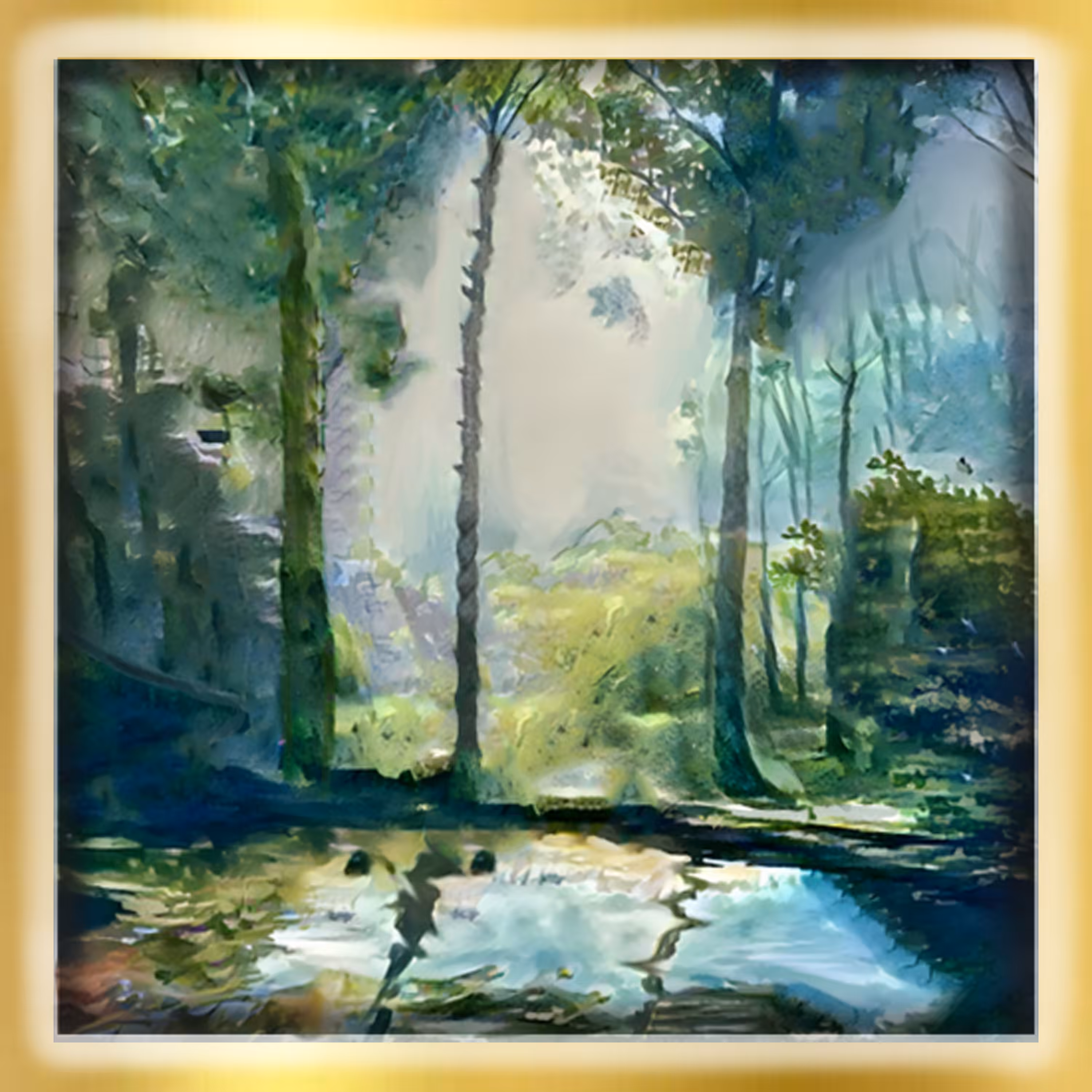 The Forest of Healing Gold Frame