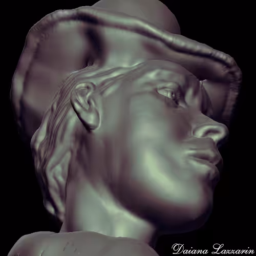 Bust of a Gray Amazon III (Face detail)