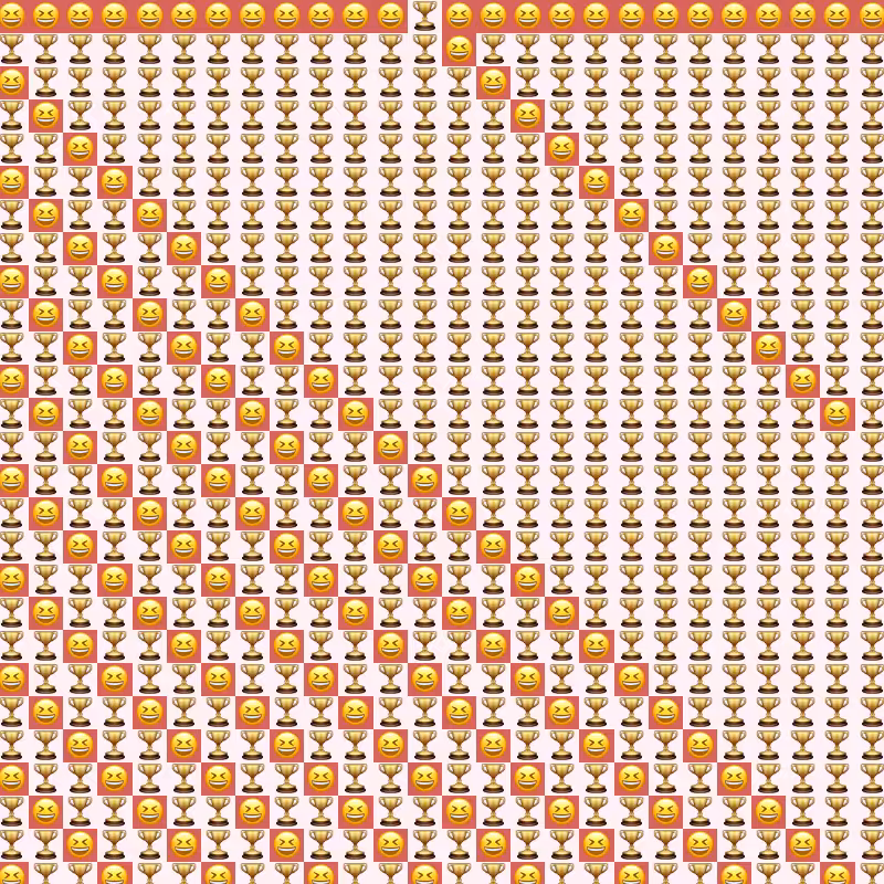 Elementary Cellular Emoji Automata #401