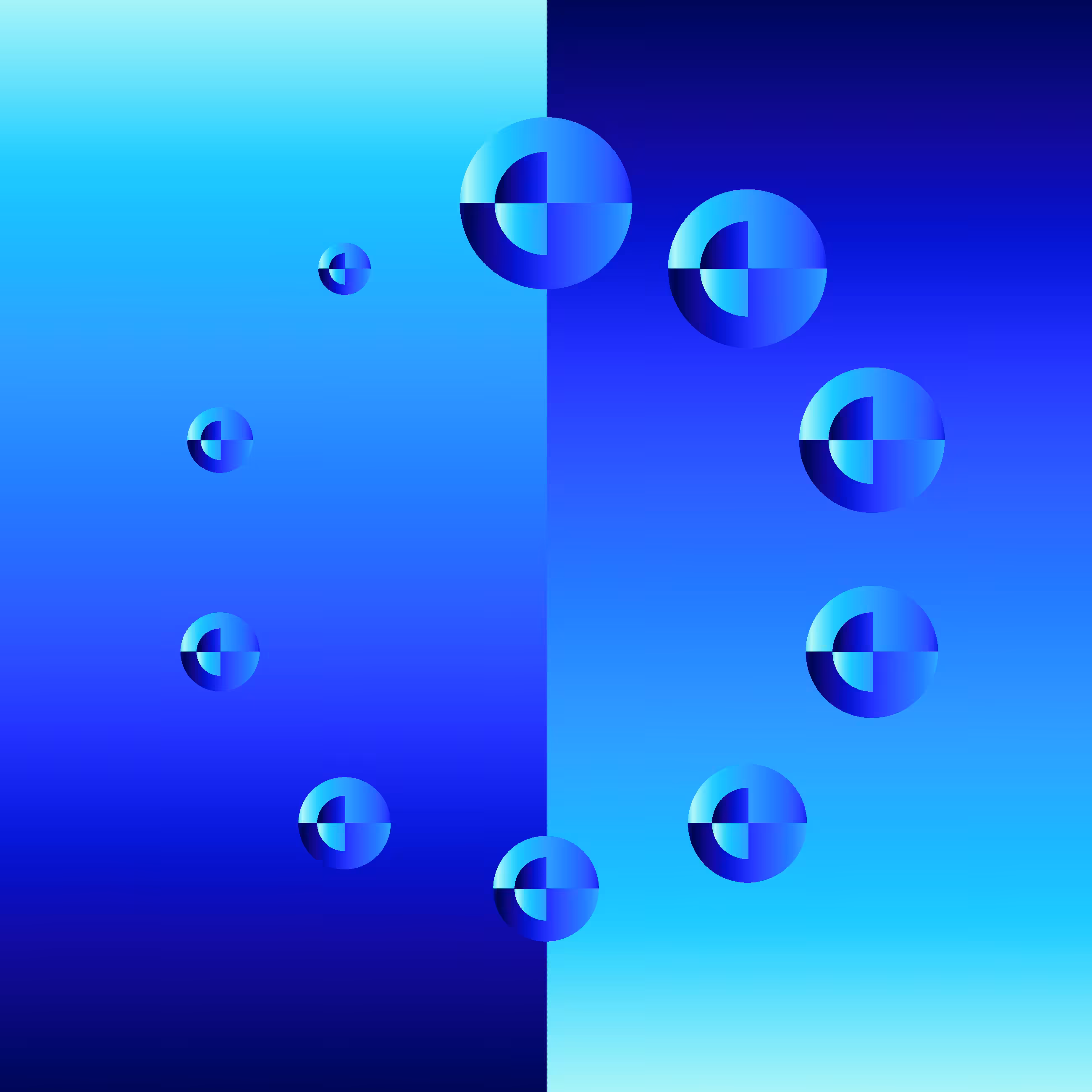 Monochromatic Divided - Blue