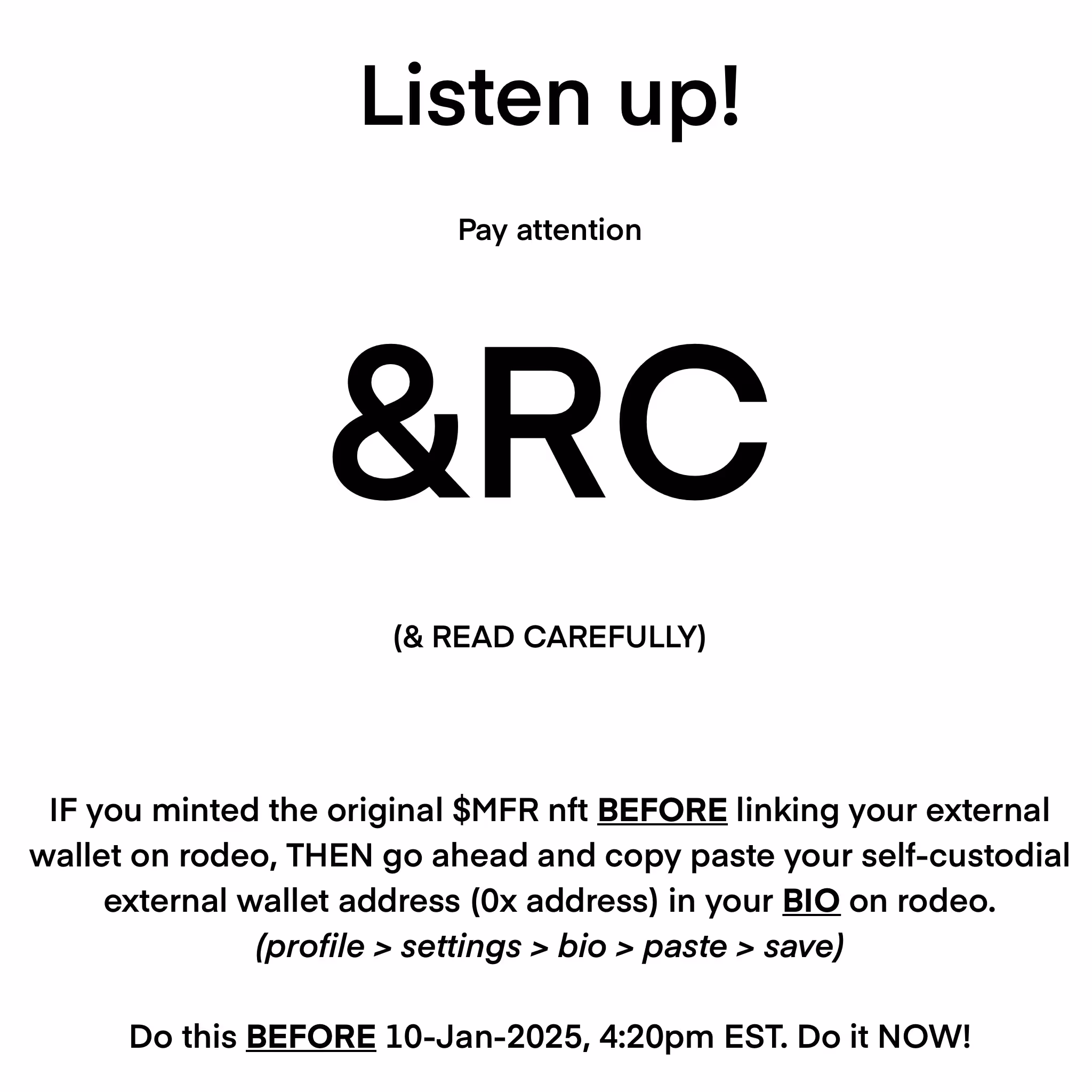 Important Announcement