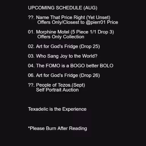 UPCOMING SCHEDULE (A...