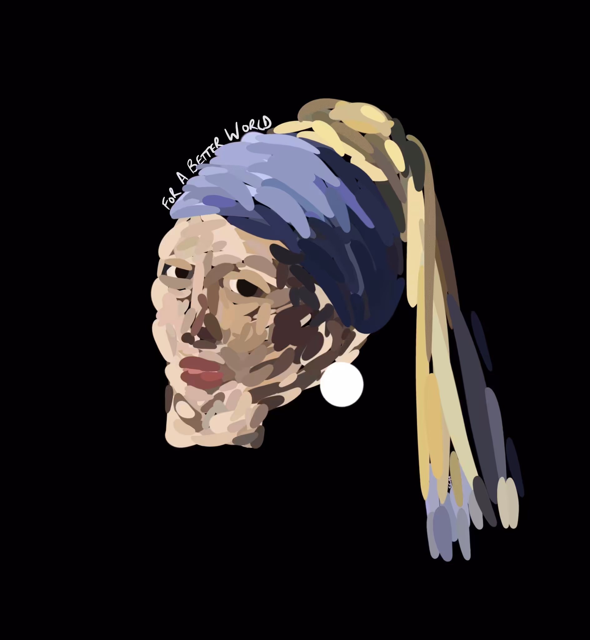 "A Believer with a White Pearl" - World Skull ArtWork