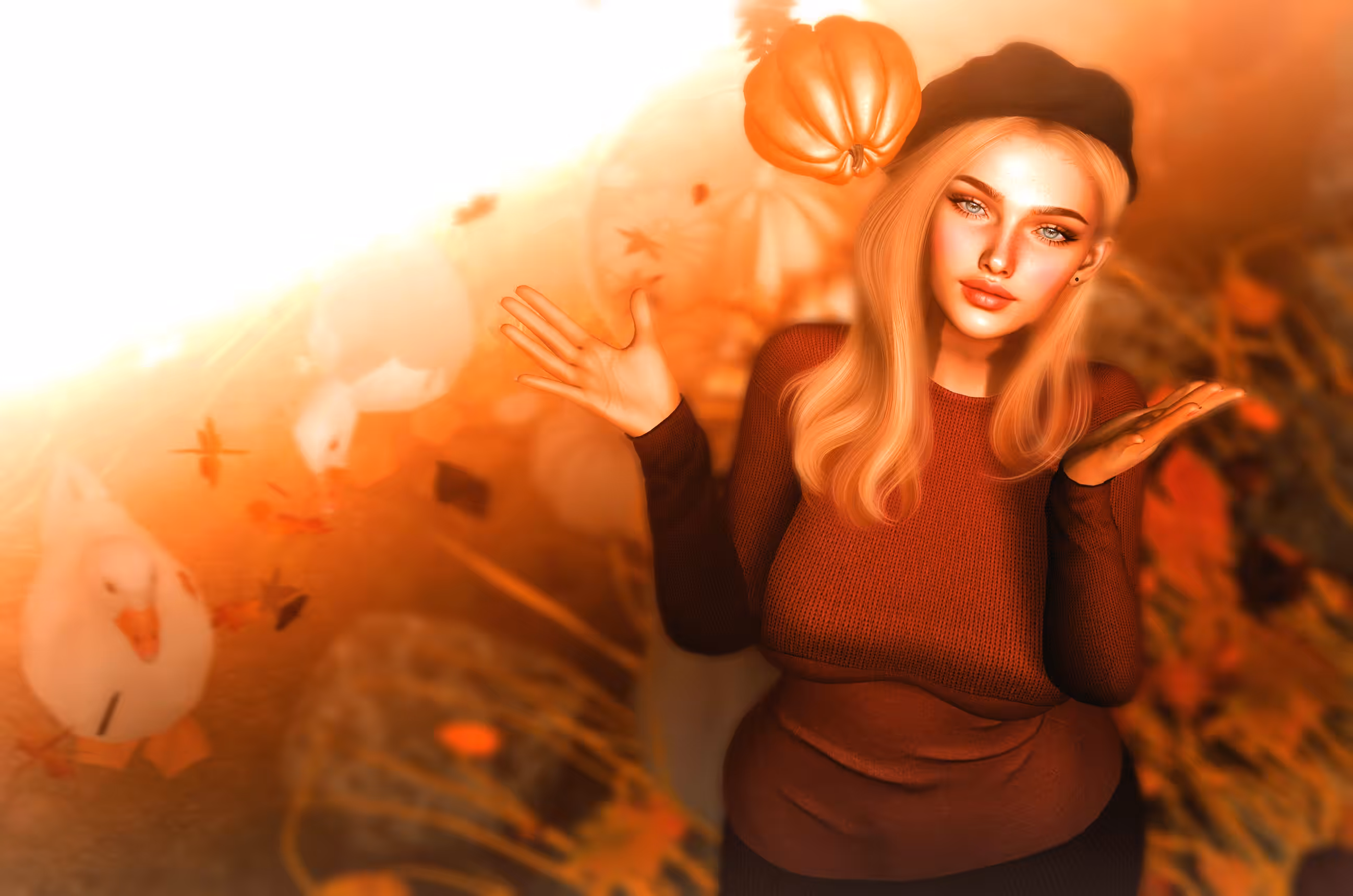 Autumn: Pumpkin throw