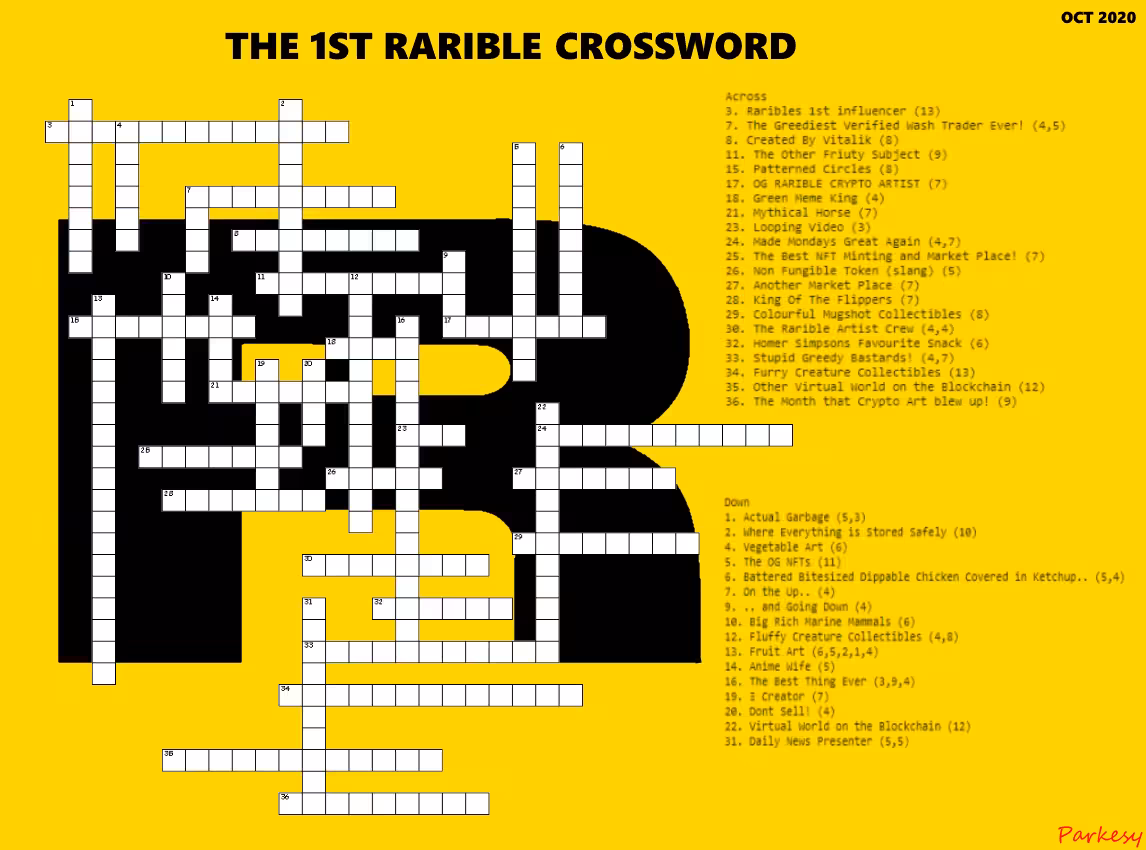 The 1st Rarible Crossword 