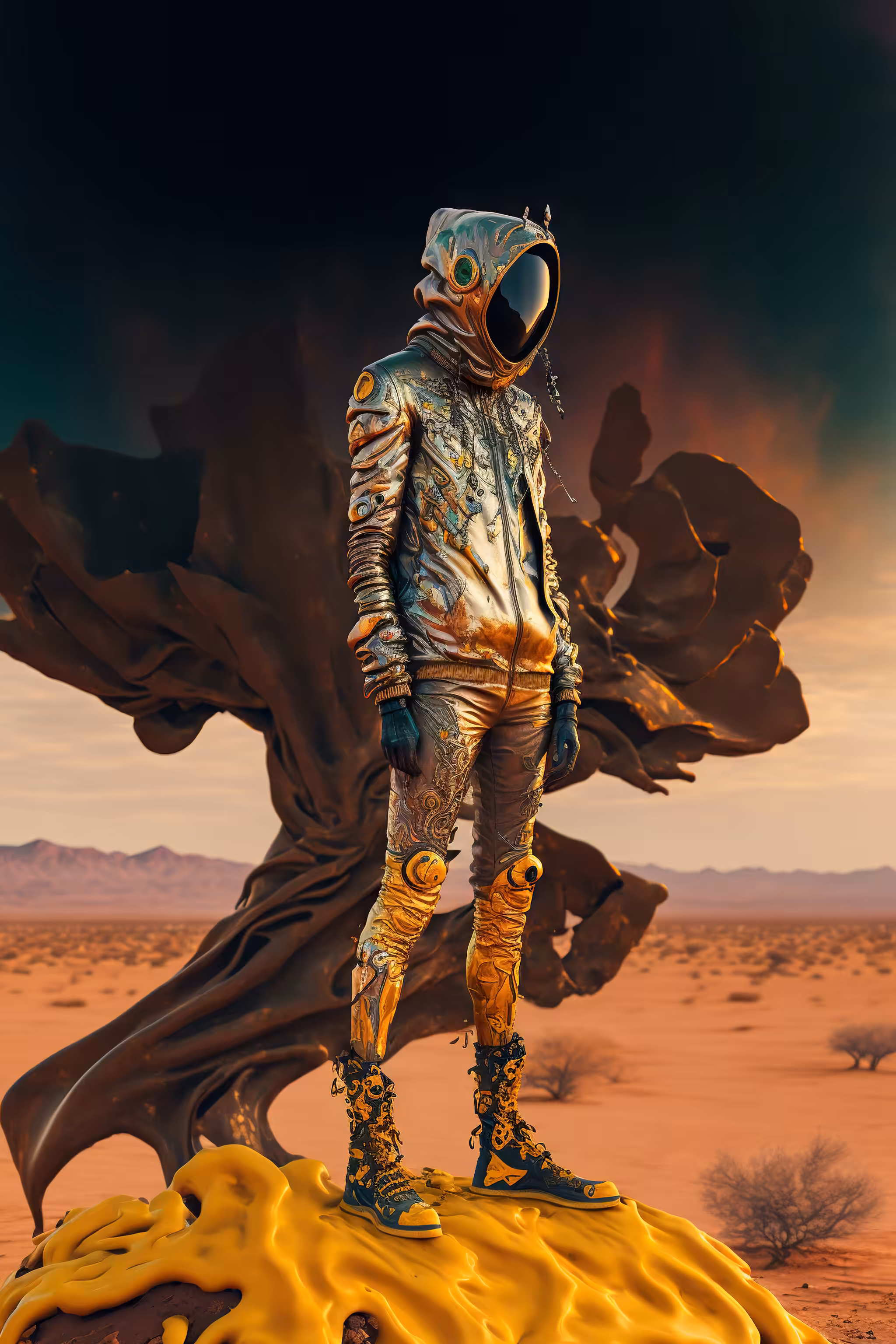 //// Alchemic Gold Hoody with Visor ////