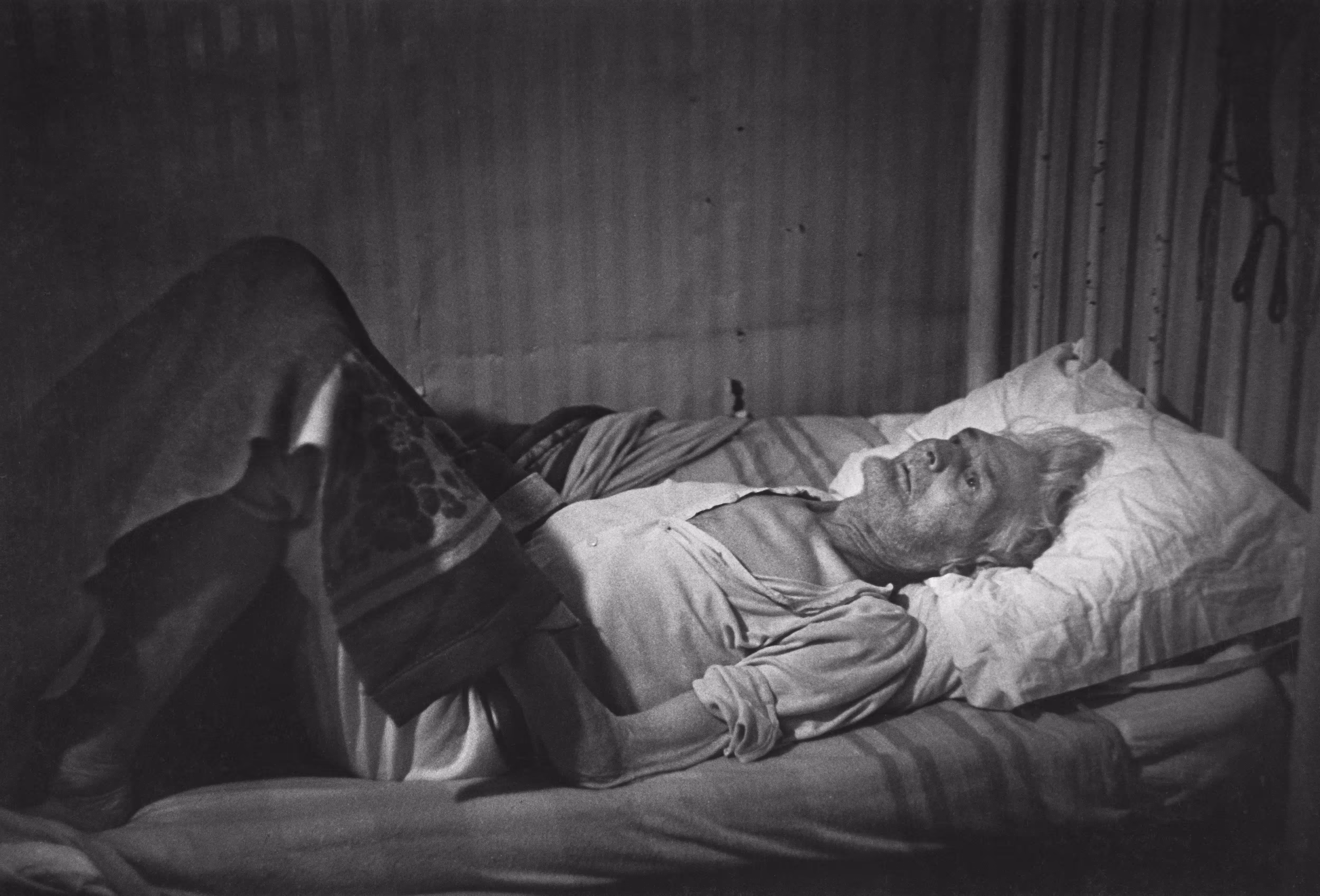 Country Doctor - Elderly Joe Jesmer in Bed While Dying from Heart Attack