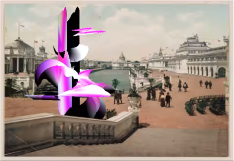 V-Synth AR Sculpture at the Grand Court, Looking West. Trans-Mississippi Exposition 1898