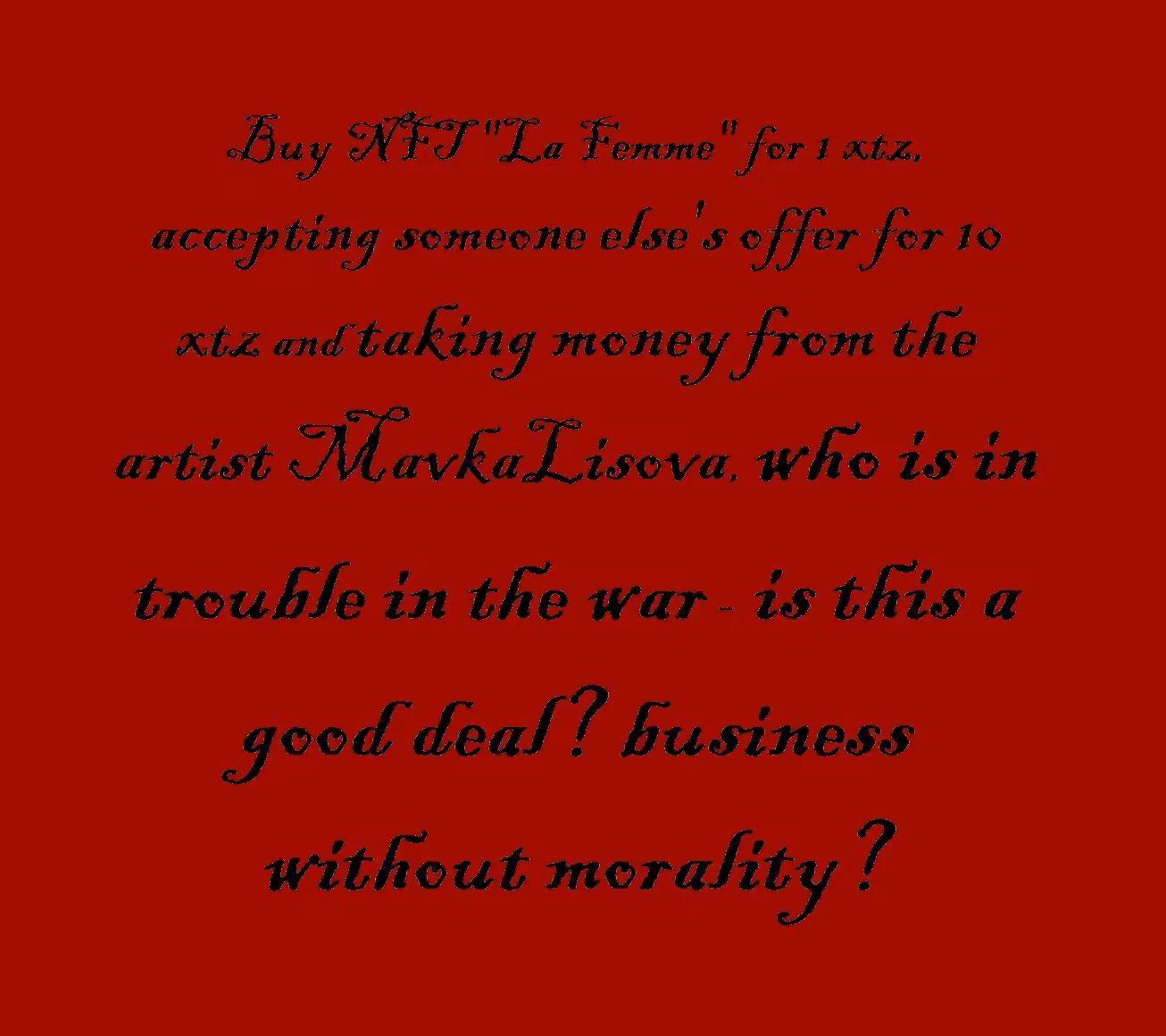 business without morality?