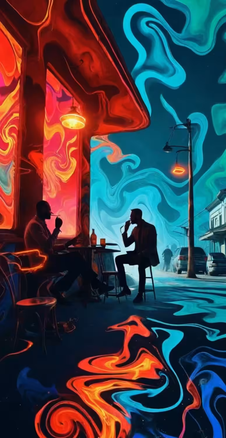 Through My Afro(Ai)Imaginationzzz: “Midnight Café of Two Worlds”