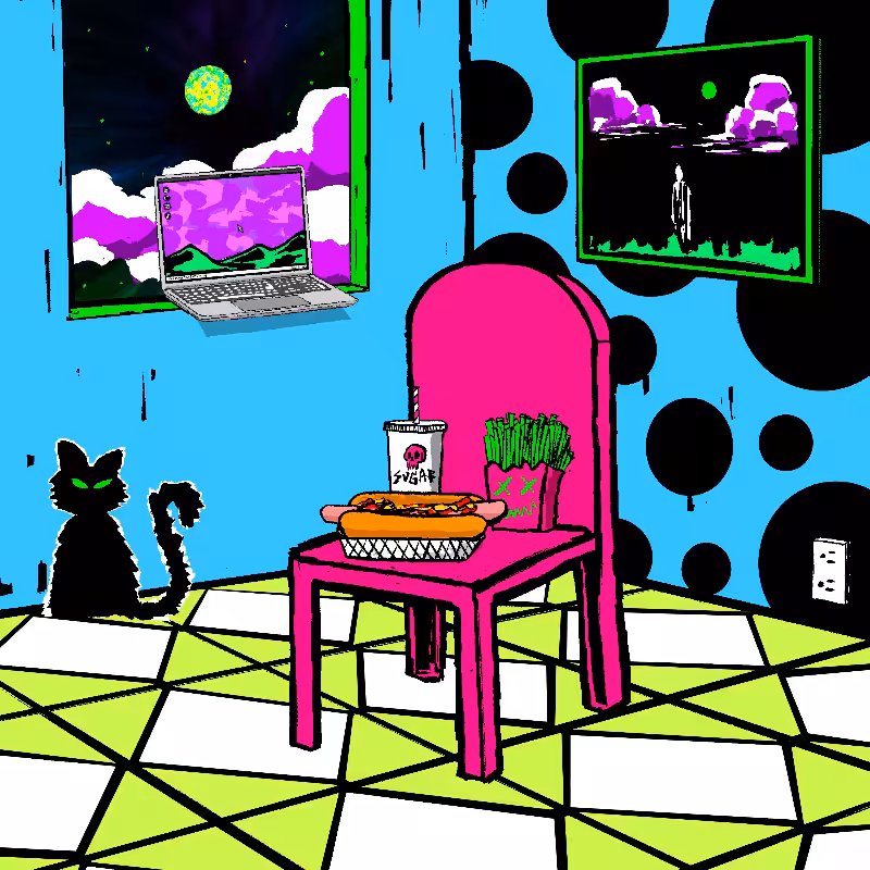 pink chair in the blue room #2