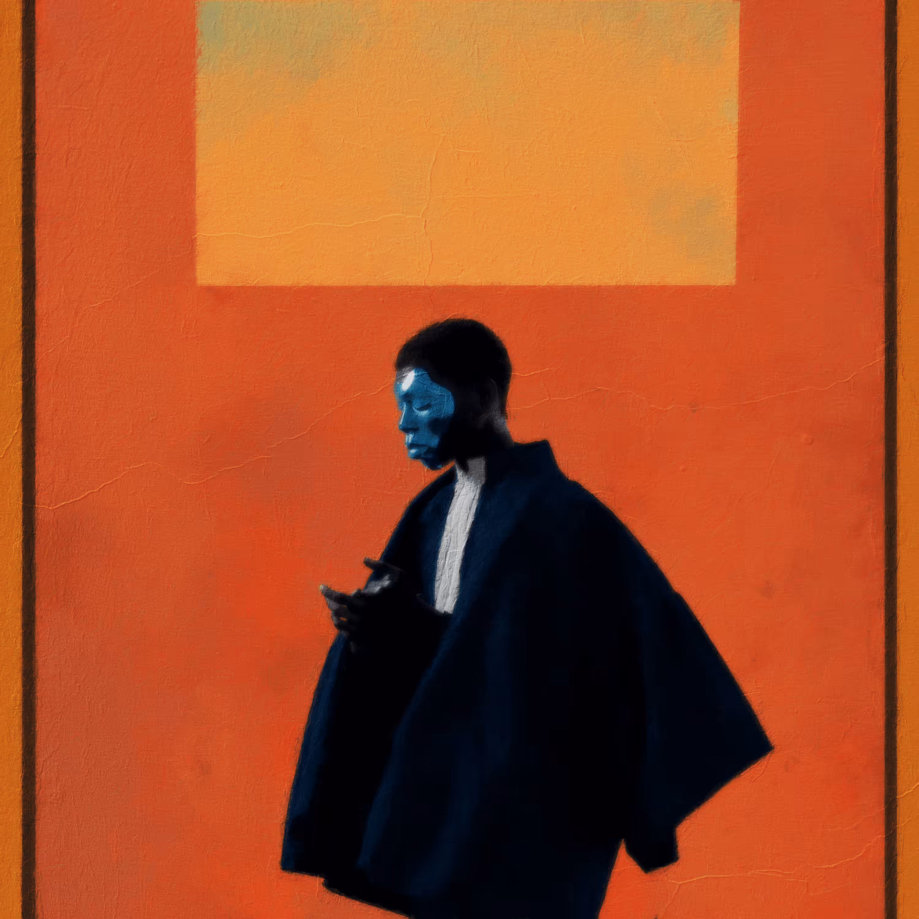Blue Man in a Red Space