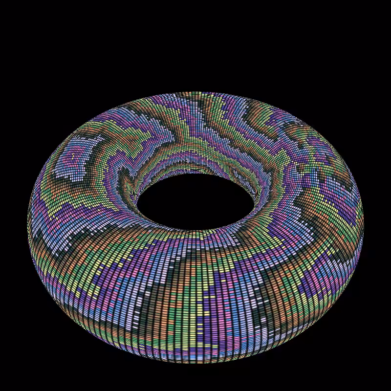 Reaction Diffusion on a Torus #13