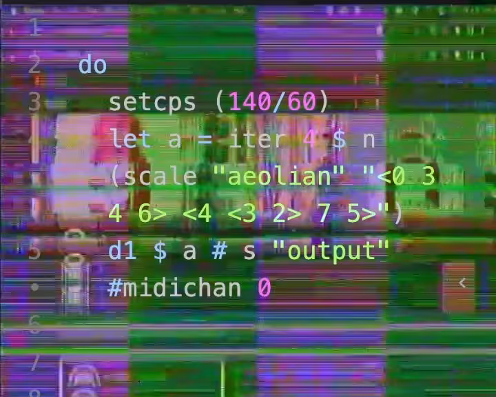 Lambda: d1 $ iter 4 $ scale "aeolian" "<0 3 4 6> <4 <3 2> 7 5>"