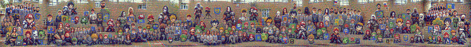Video Game Character School Group Photo