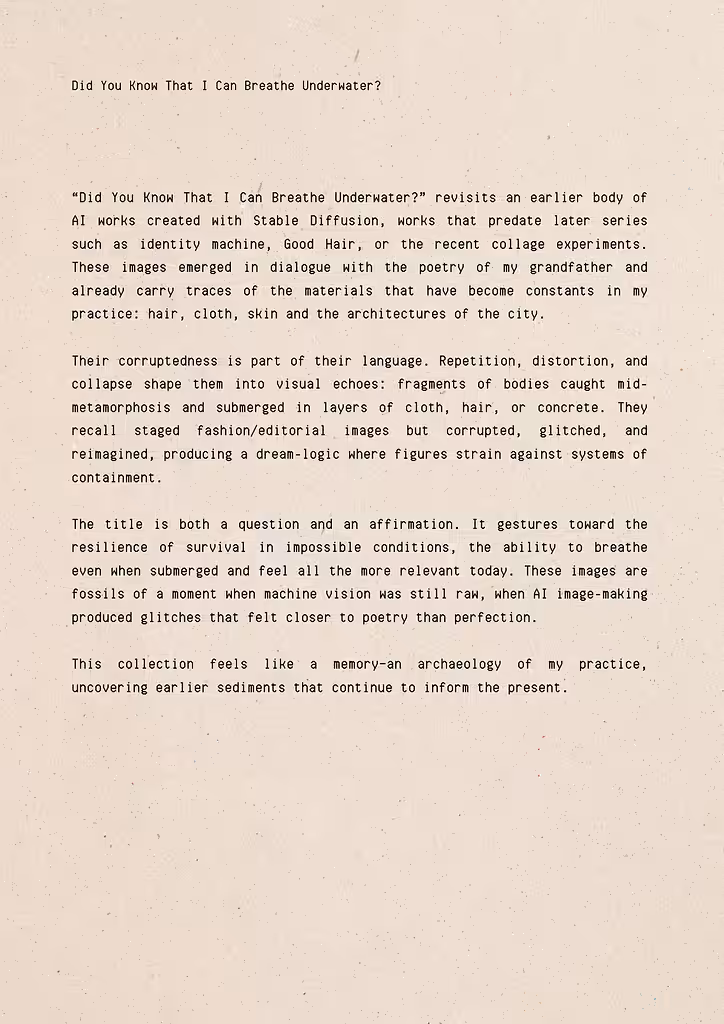 Did You Know That I Can Breathe Underwater - Collection Text