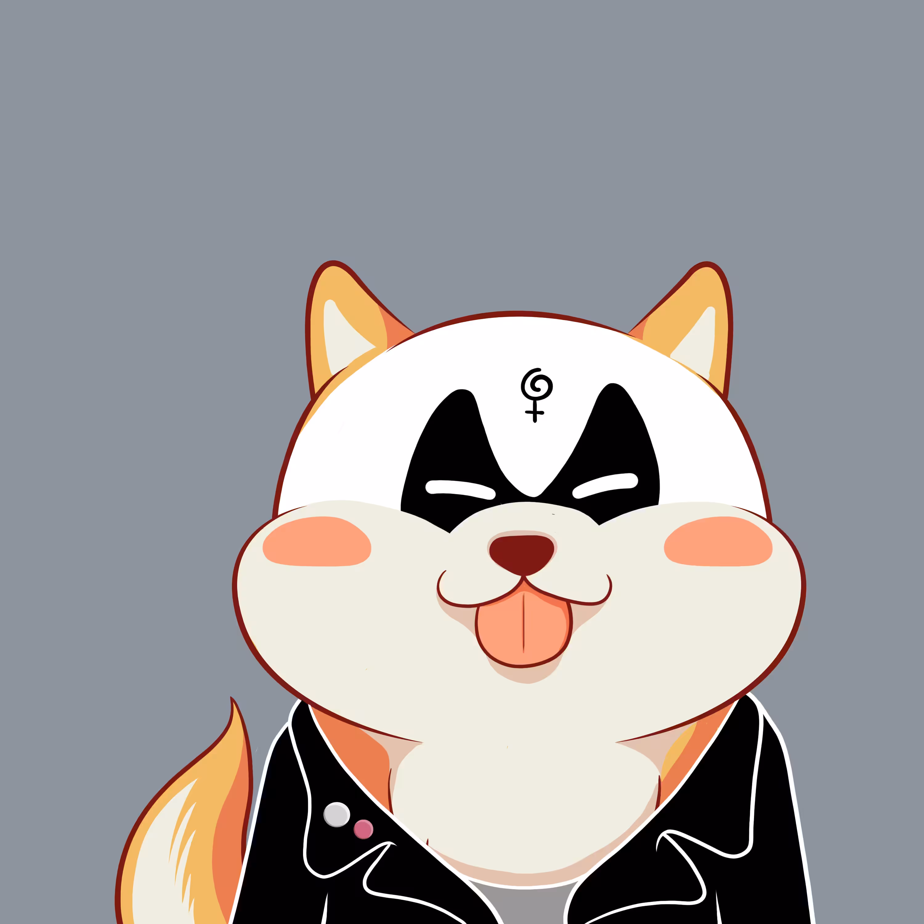 Cutes shiba #006 with black metal style 