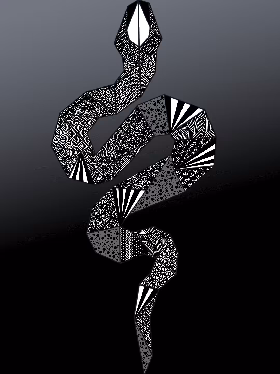 Polygonal Snake Mandala Art