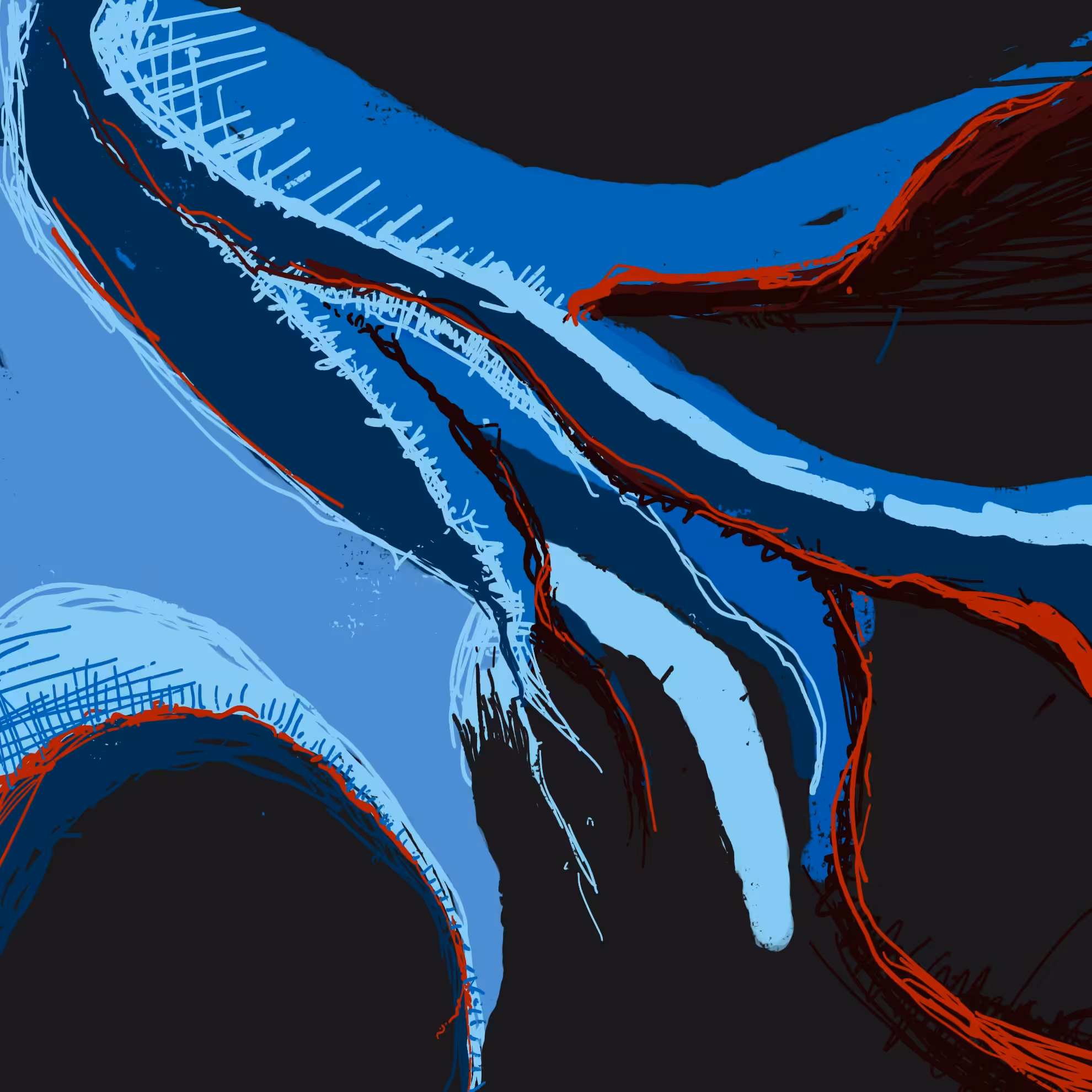 Reaching, 20x20 digital art