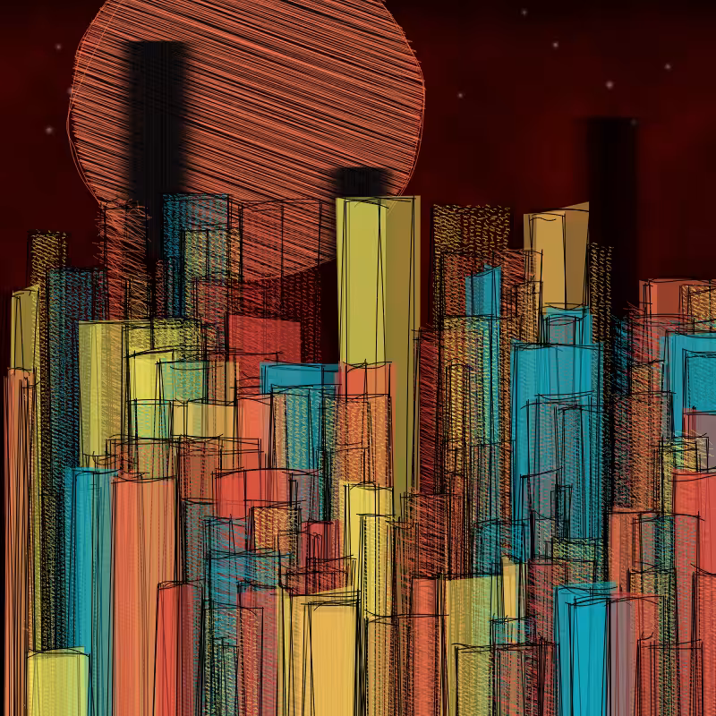 hastily-drawn cityscape sketch #24