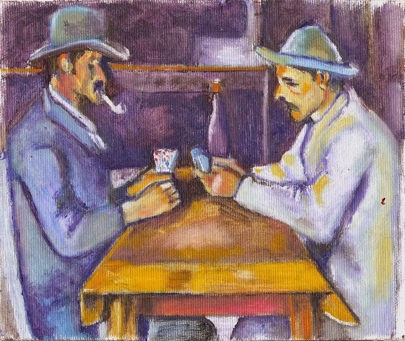 Recreating the "The Card Players" by Paul Cézanne.