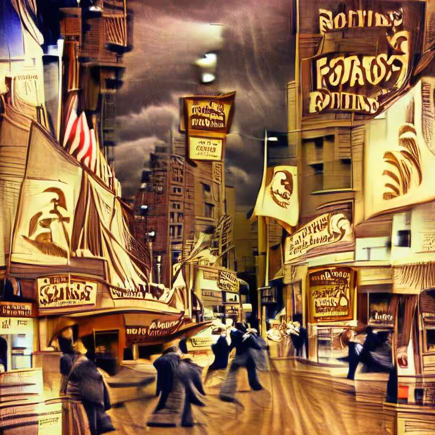 times square nyc ai roaring 40s sepia