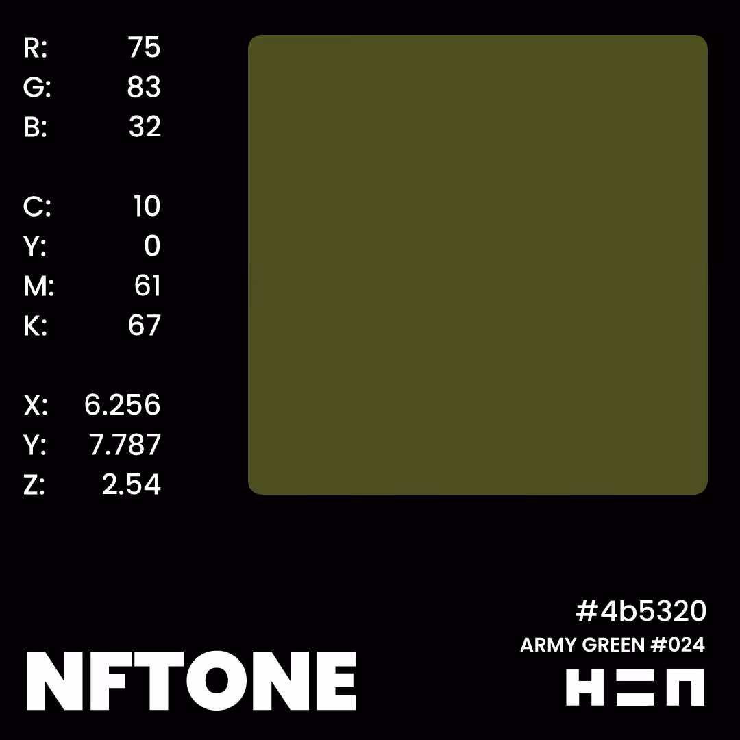NFTONE - Army Green - #024 - H=N Classic Swatches Collection