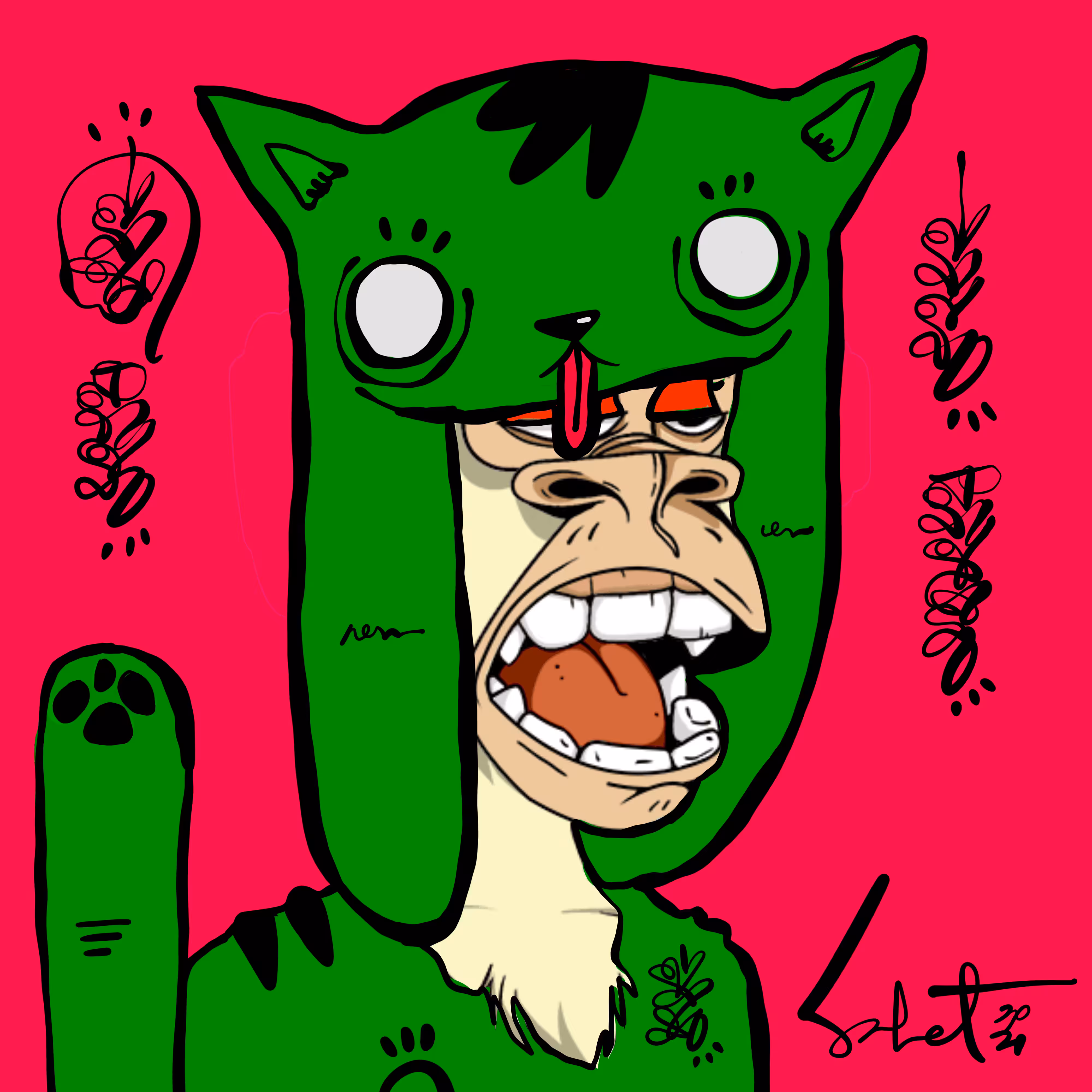 Ugly Kitties by Sabet #136 (Bored Apes yacht Club X Ugly Kitties)