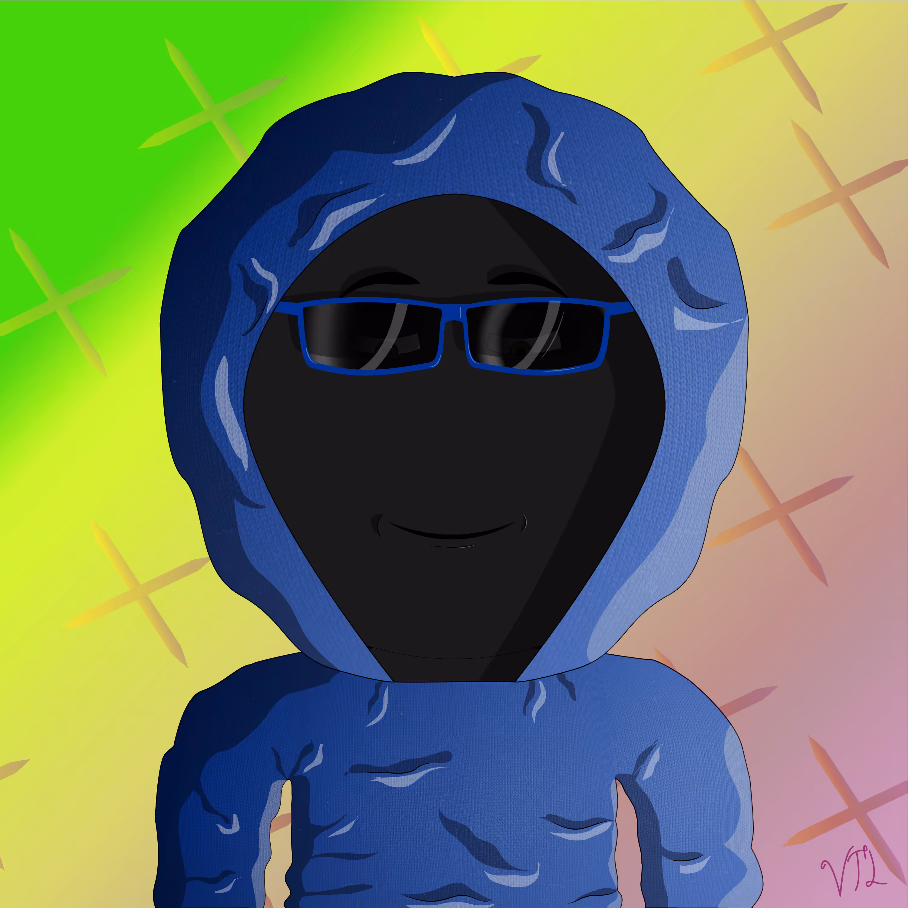 Stickman Avatar Hoodie Blue