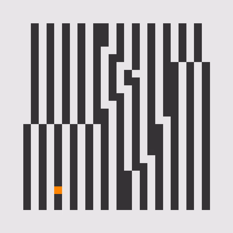 Verticals #24 - 24x24 Orange