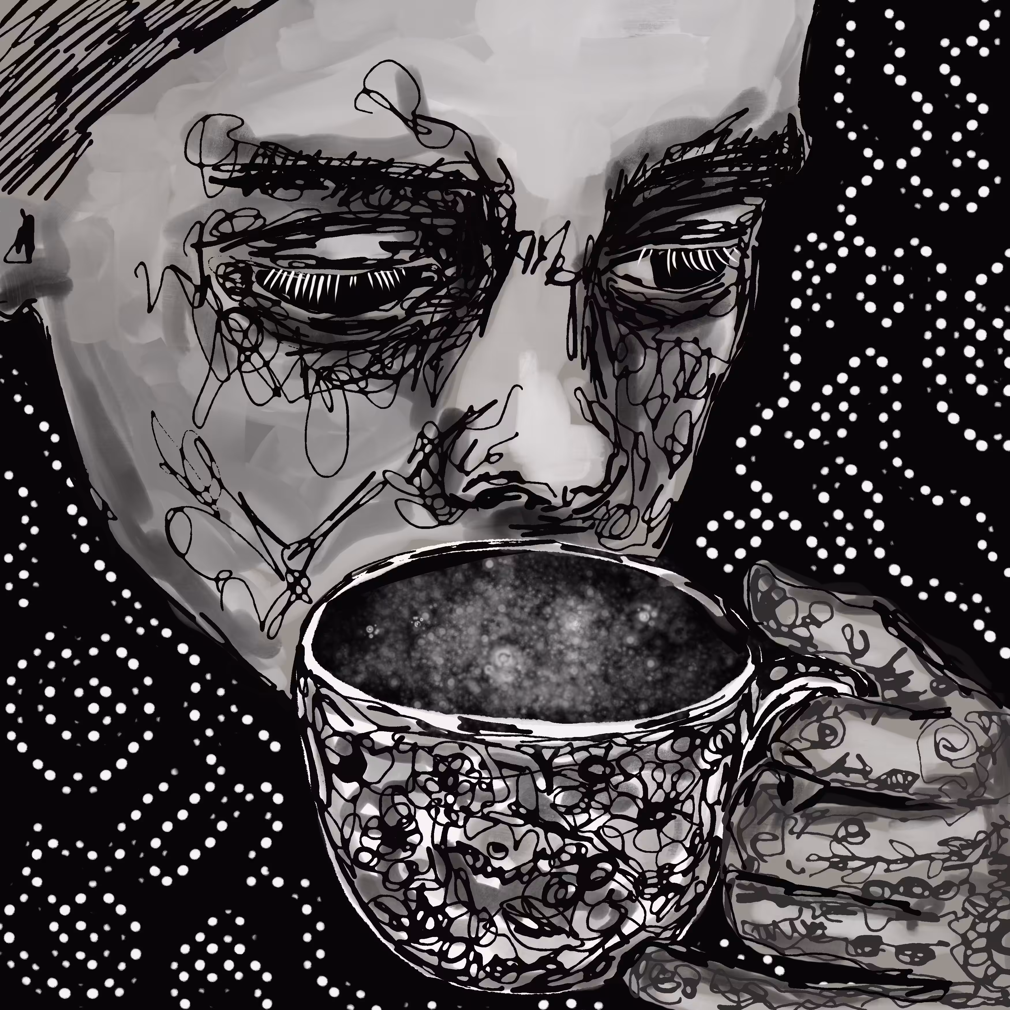 Digital drawings: Morning routine