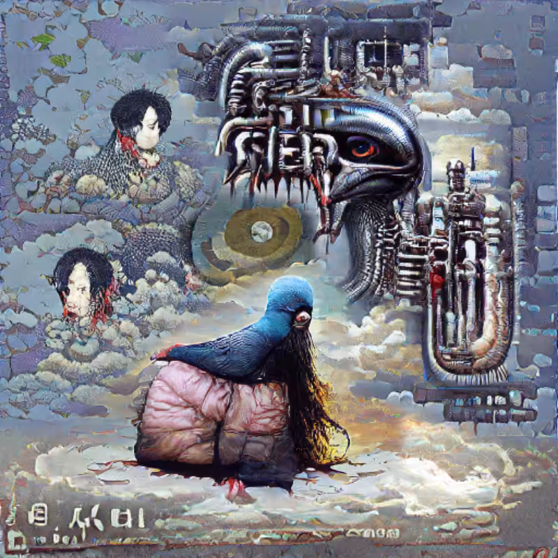 Pigeon Sat on a Brain Reflecting Existence #30