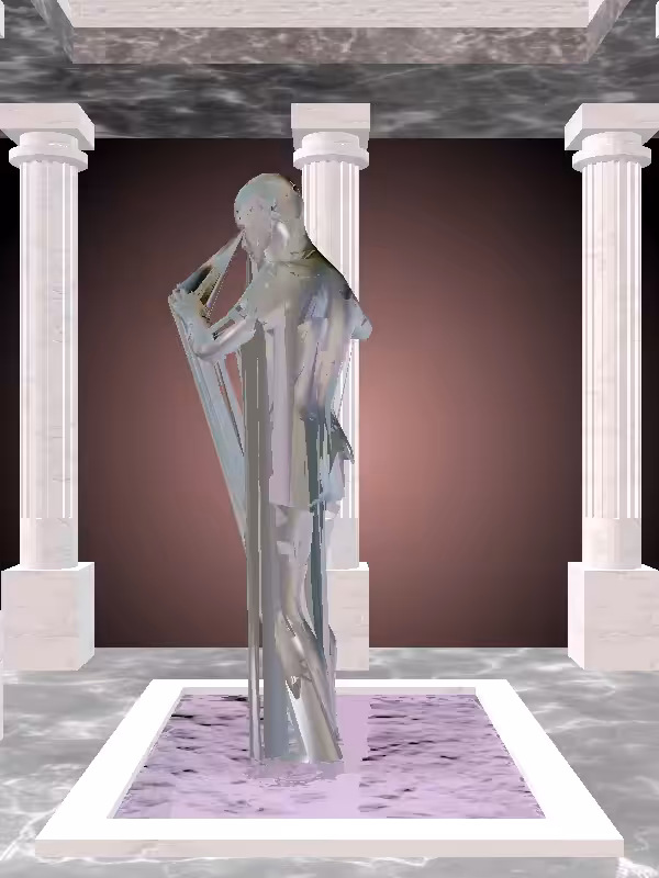HeavenComputer: The Robotic Opalescent Onyx Woman #4295