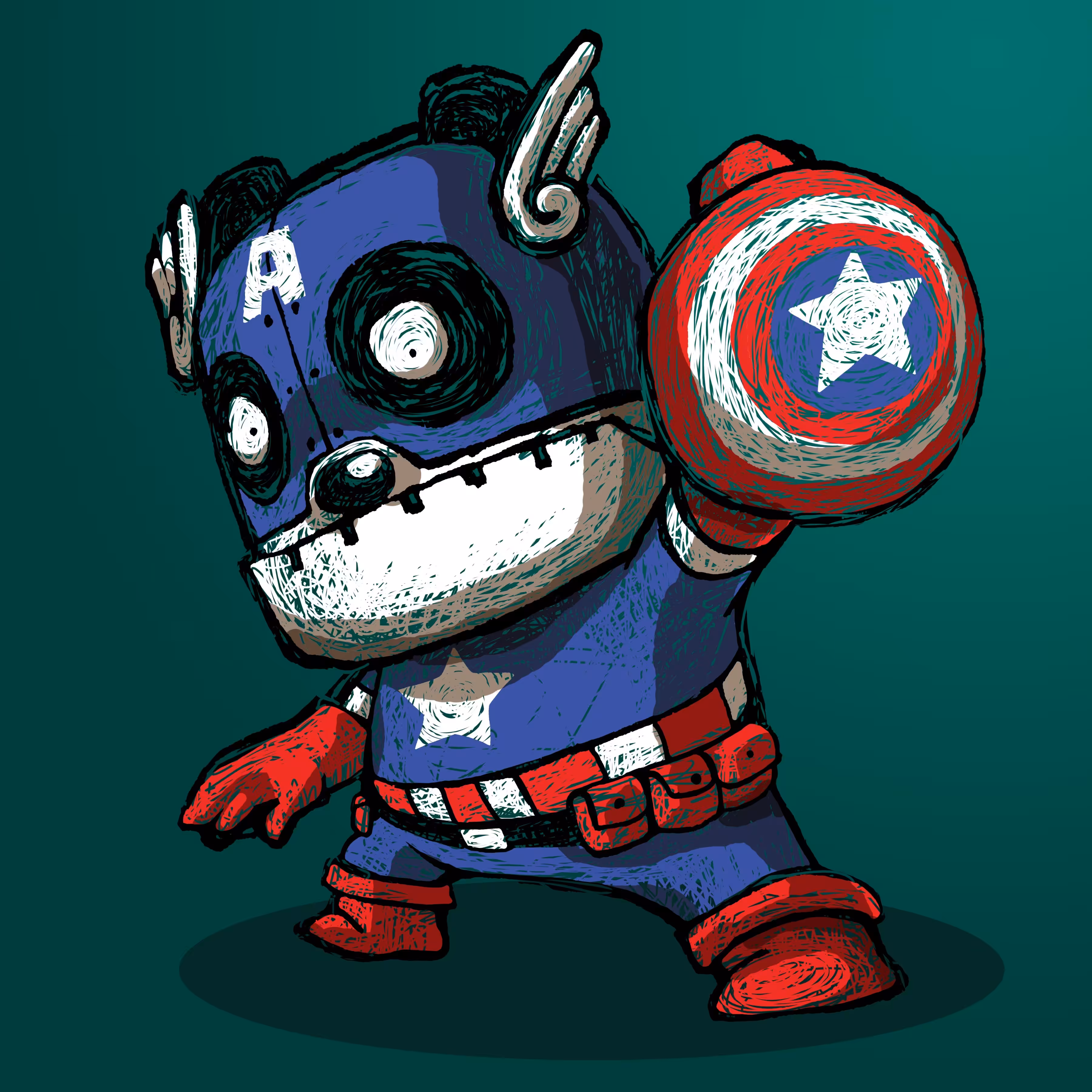 Papado in Captain America costume
