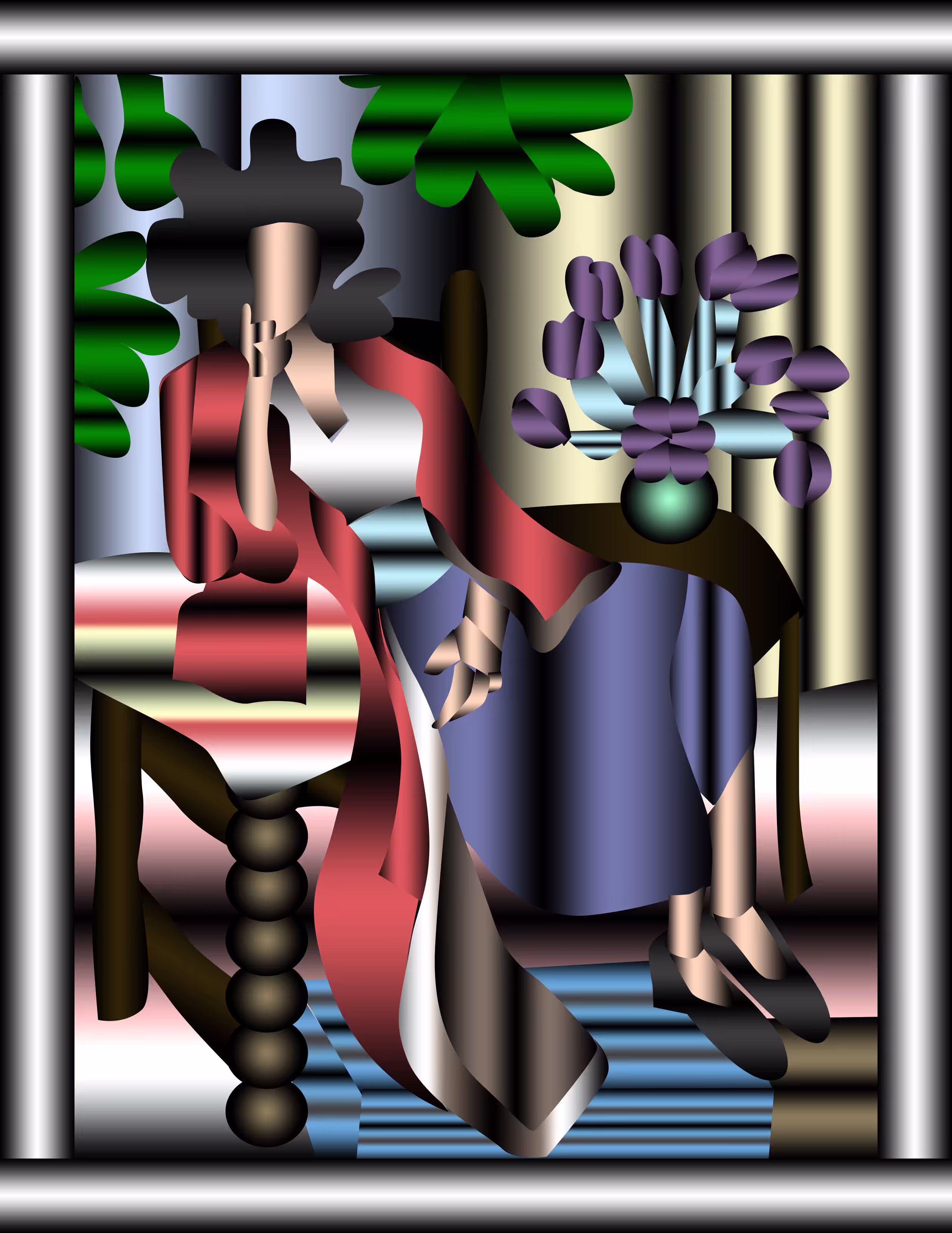 Odalisque in red jacket