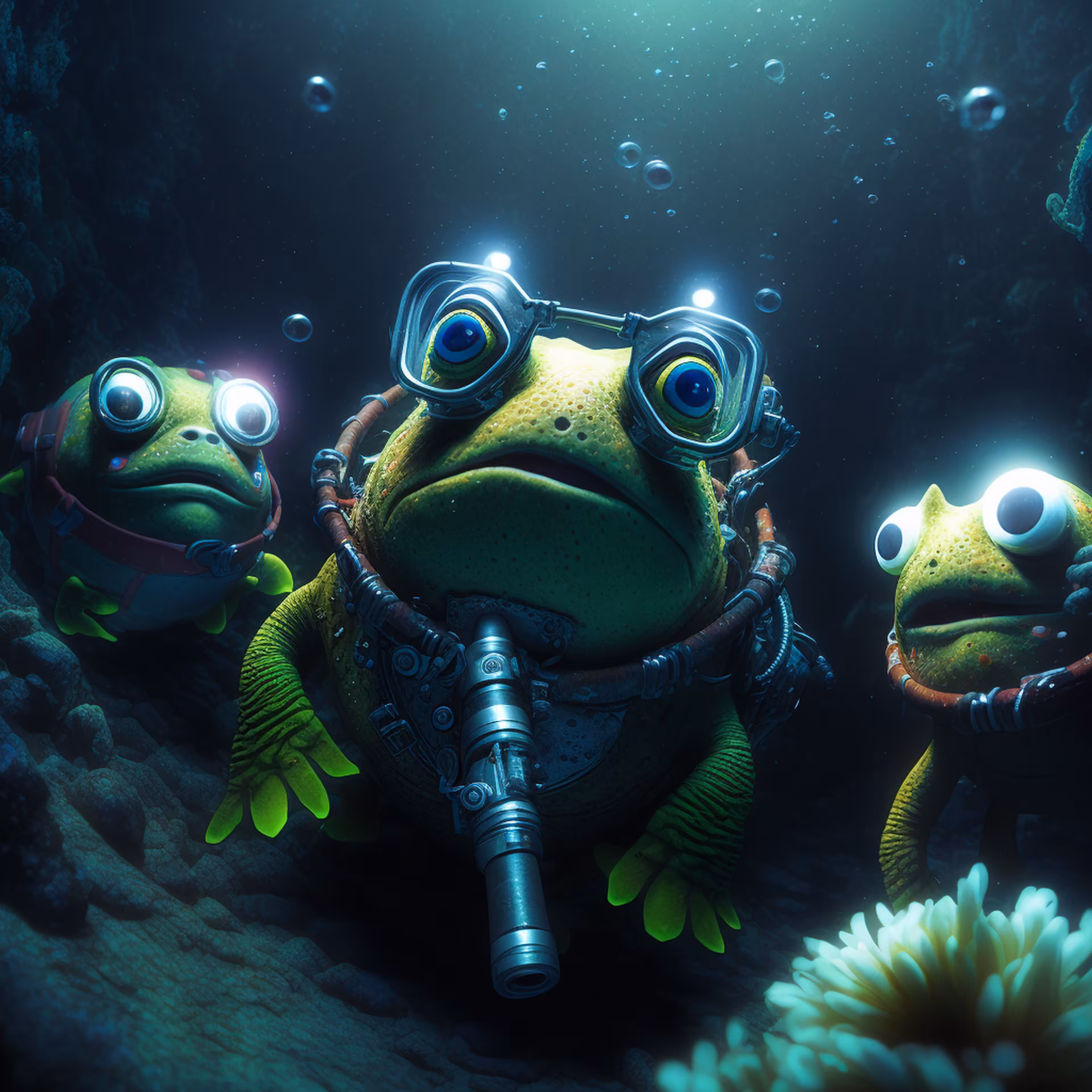 Pepe's World: Pepe scuba diving deep under water