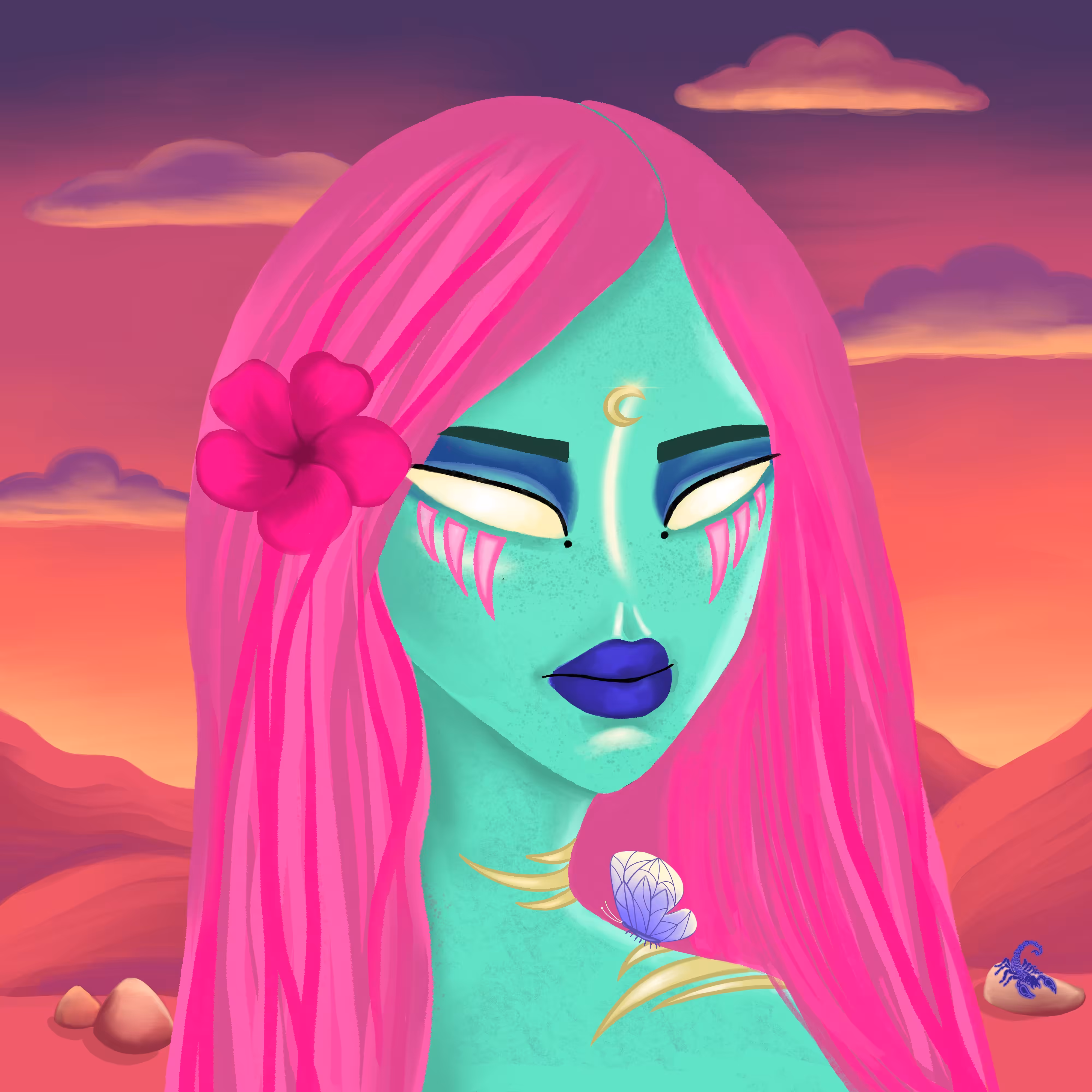 Neon Alien Girl