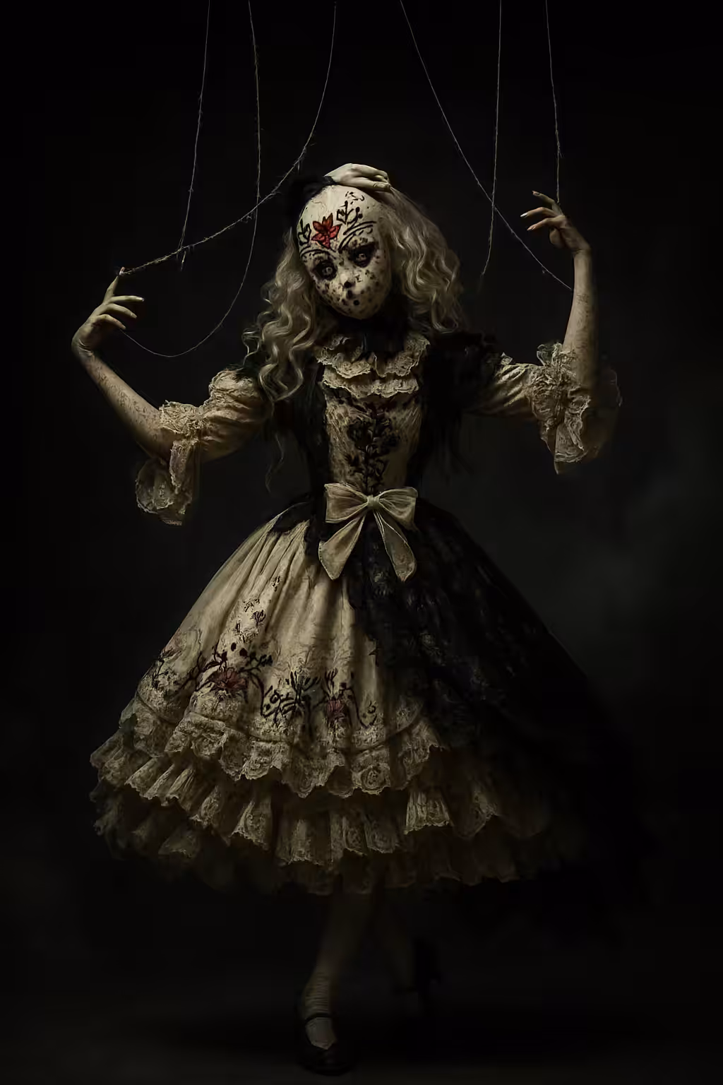 "Cracked Grace: The Marionette’s Waltz"
