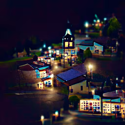 The Village at night