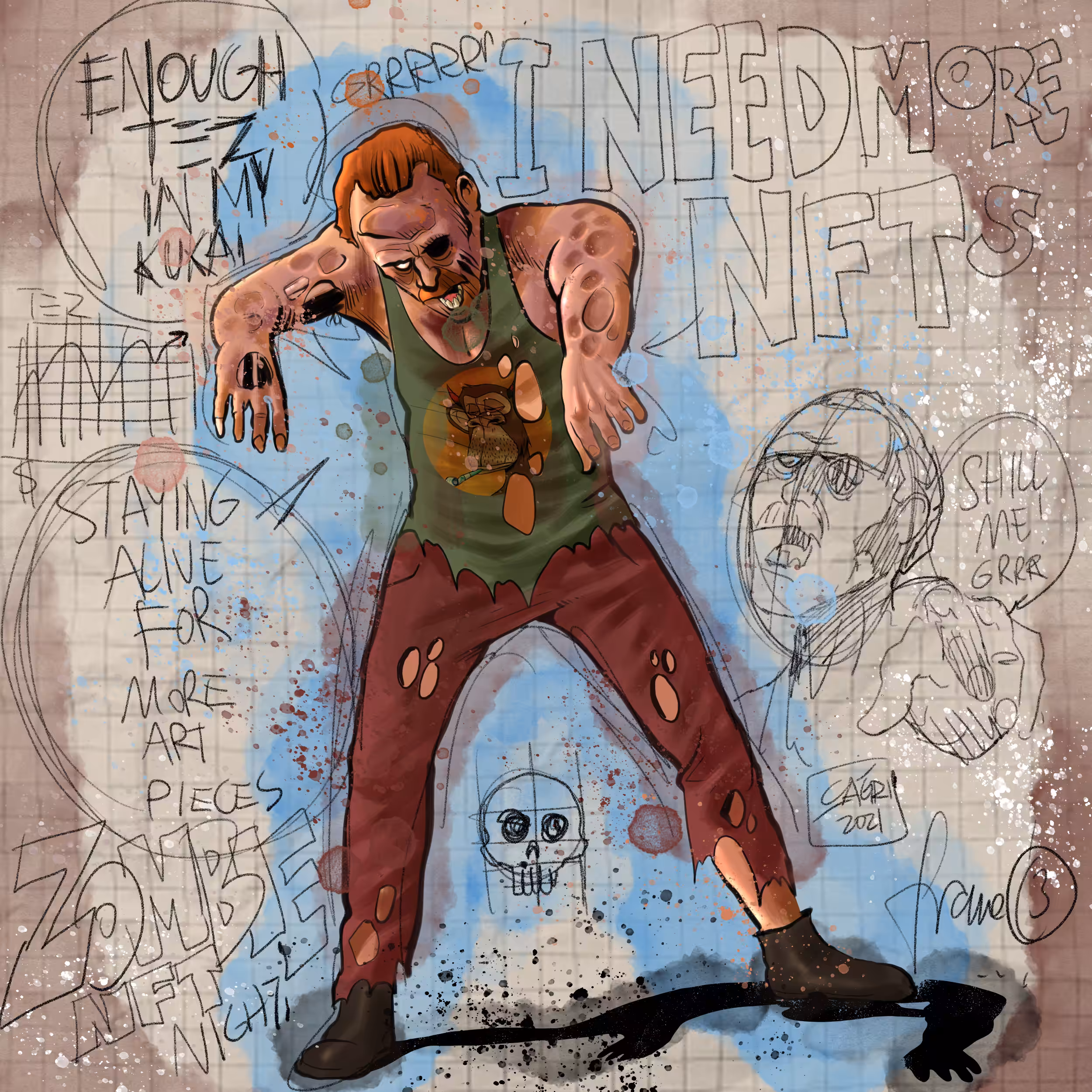 'H=N ZOMBIE$', ANIMATION FRAME #3