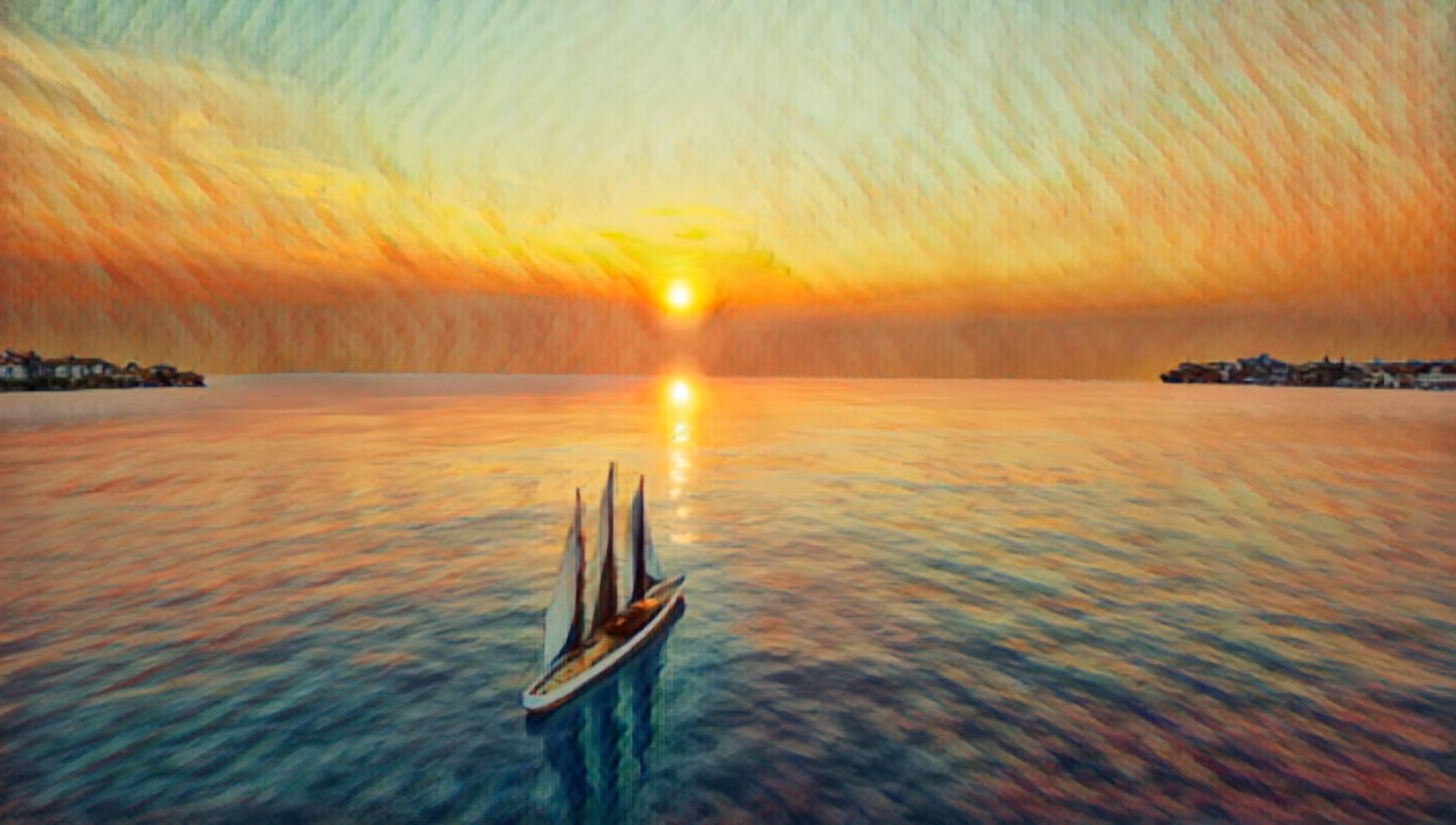 sunset at sea shore