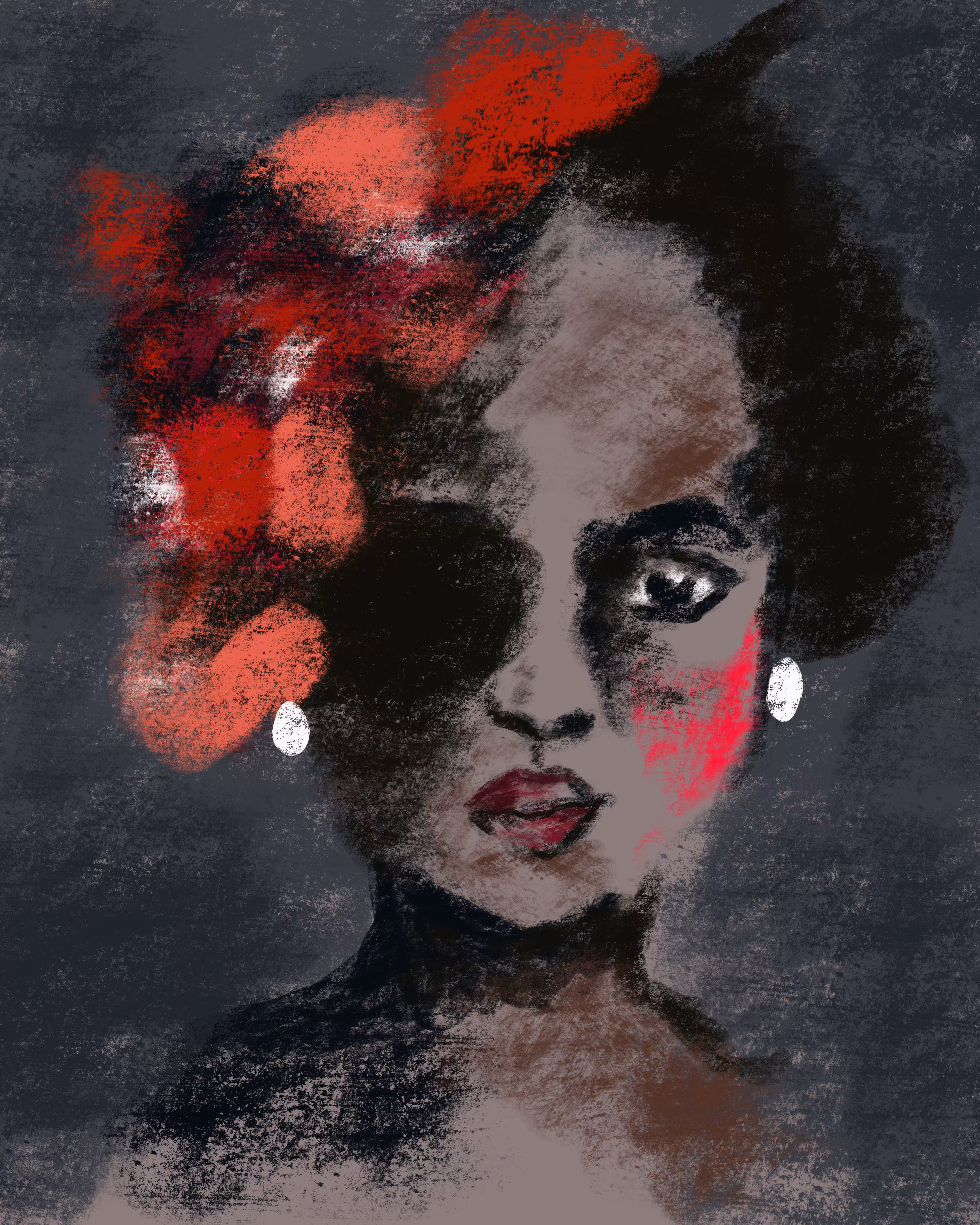 Sad woman with a flowered hat