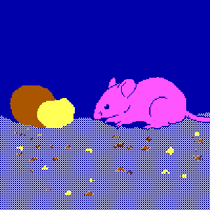Mouse eating peanuts