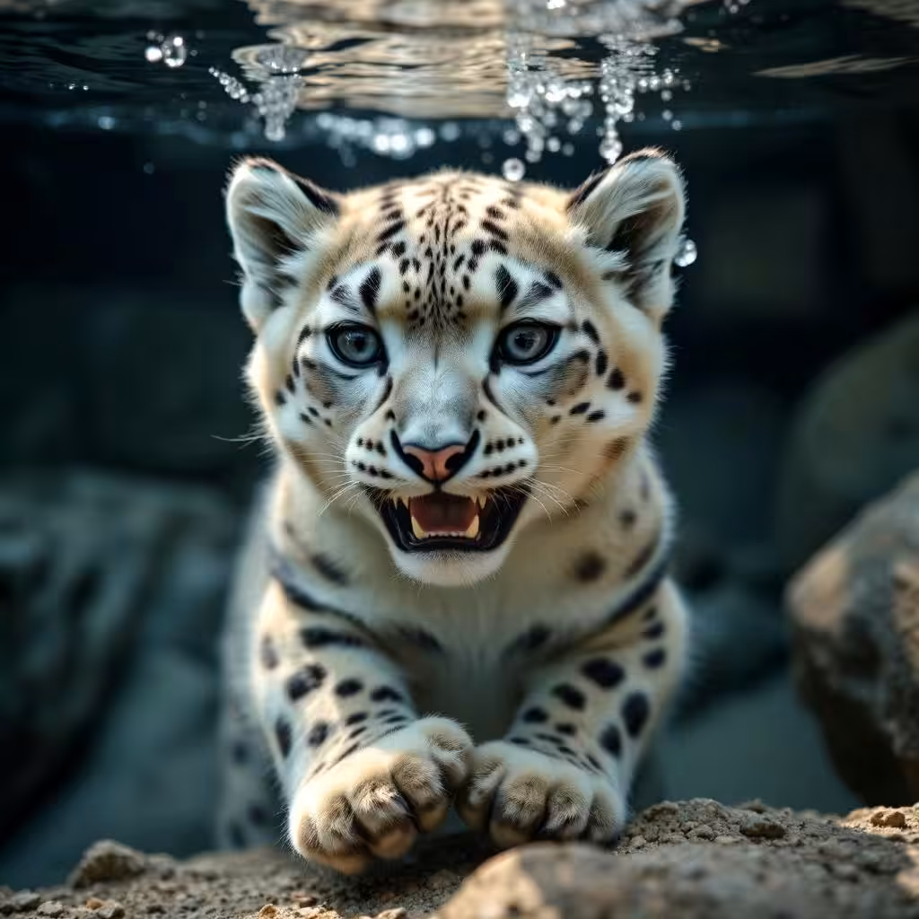 Kawaii Baby Snow Leopard