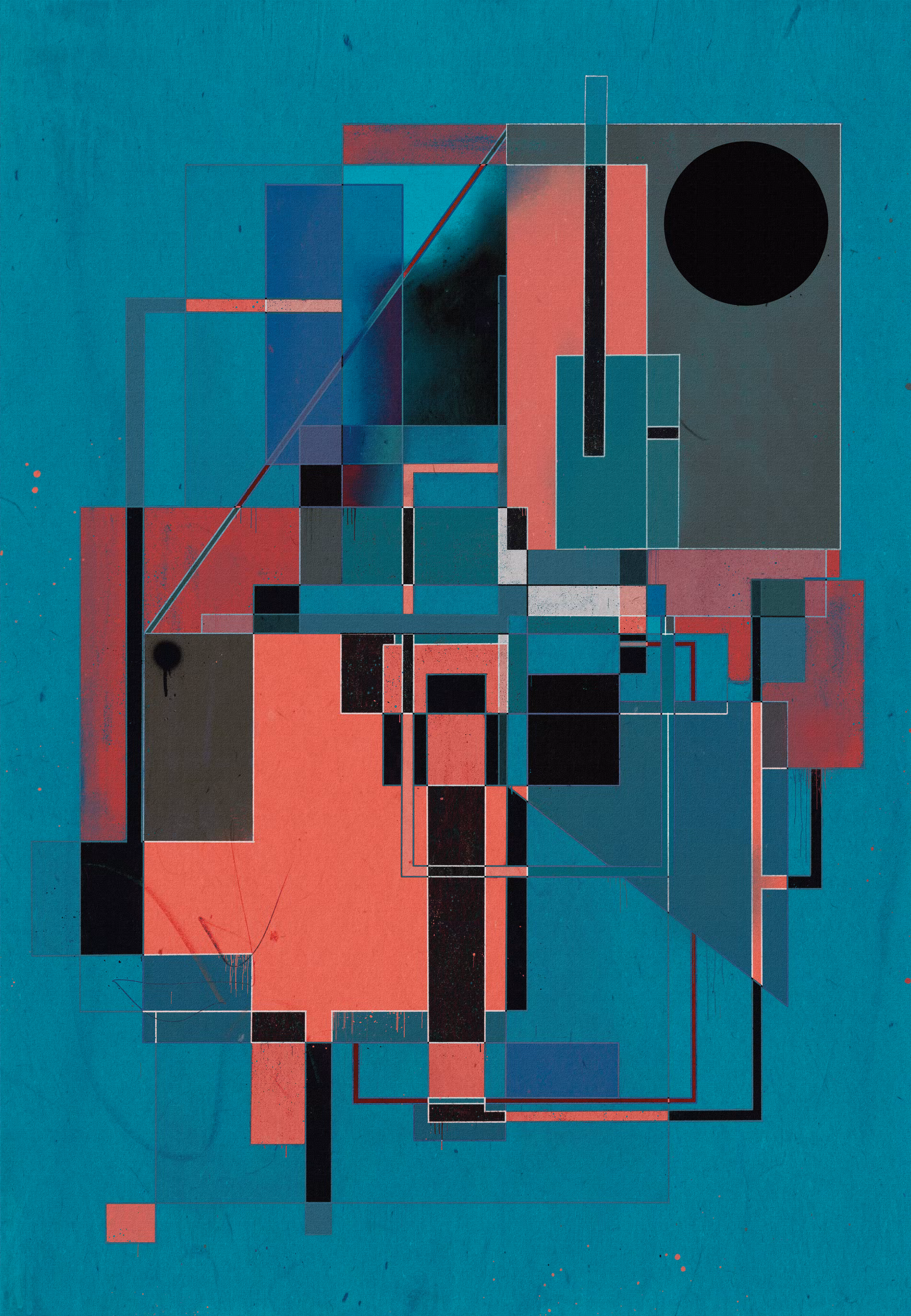 Azure Haze (Constructivist Composition)