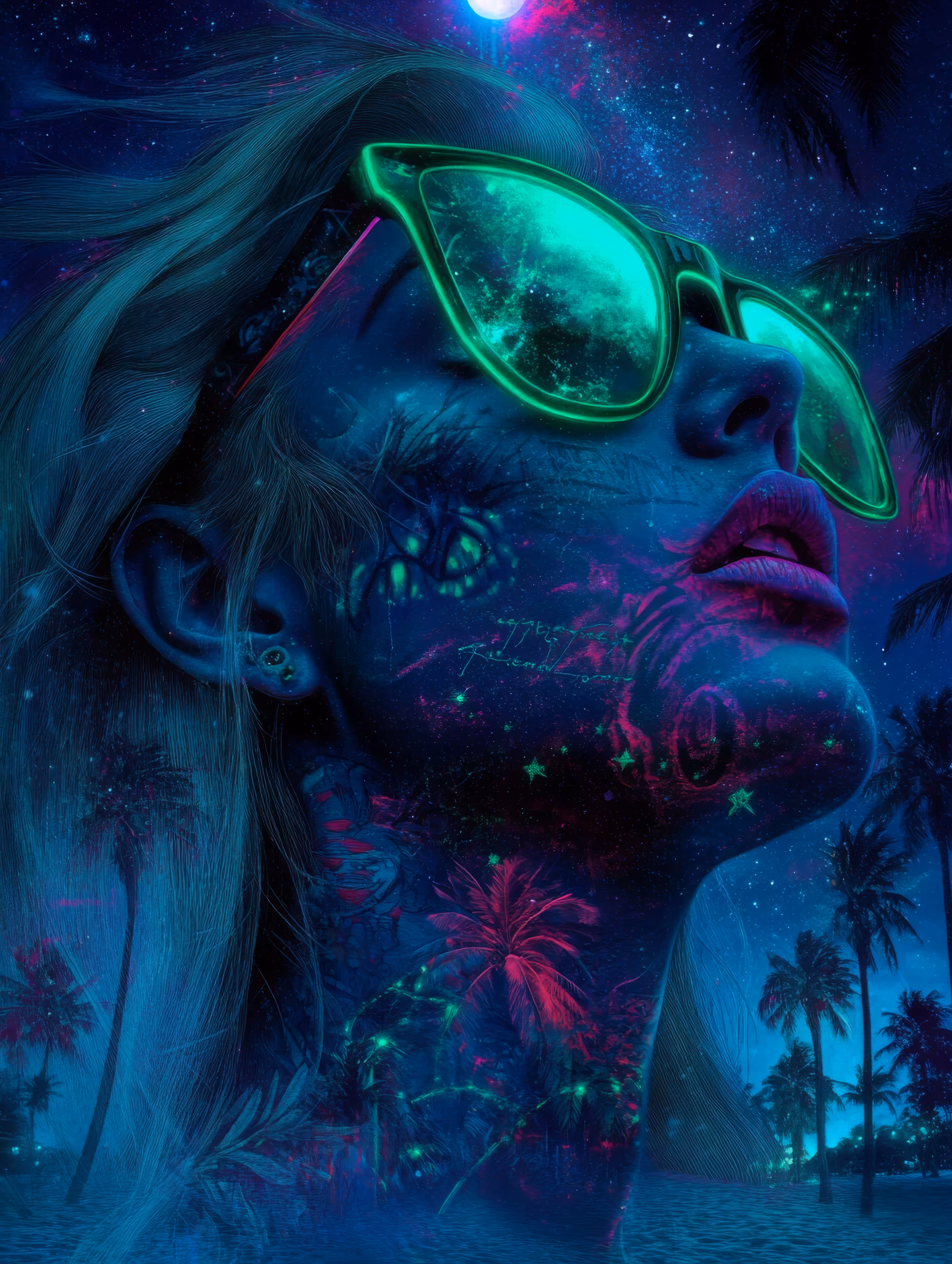 Cosmic Glow of the Neon Dreamer
