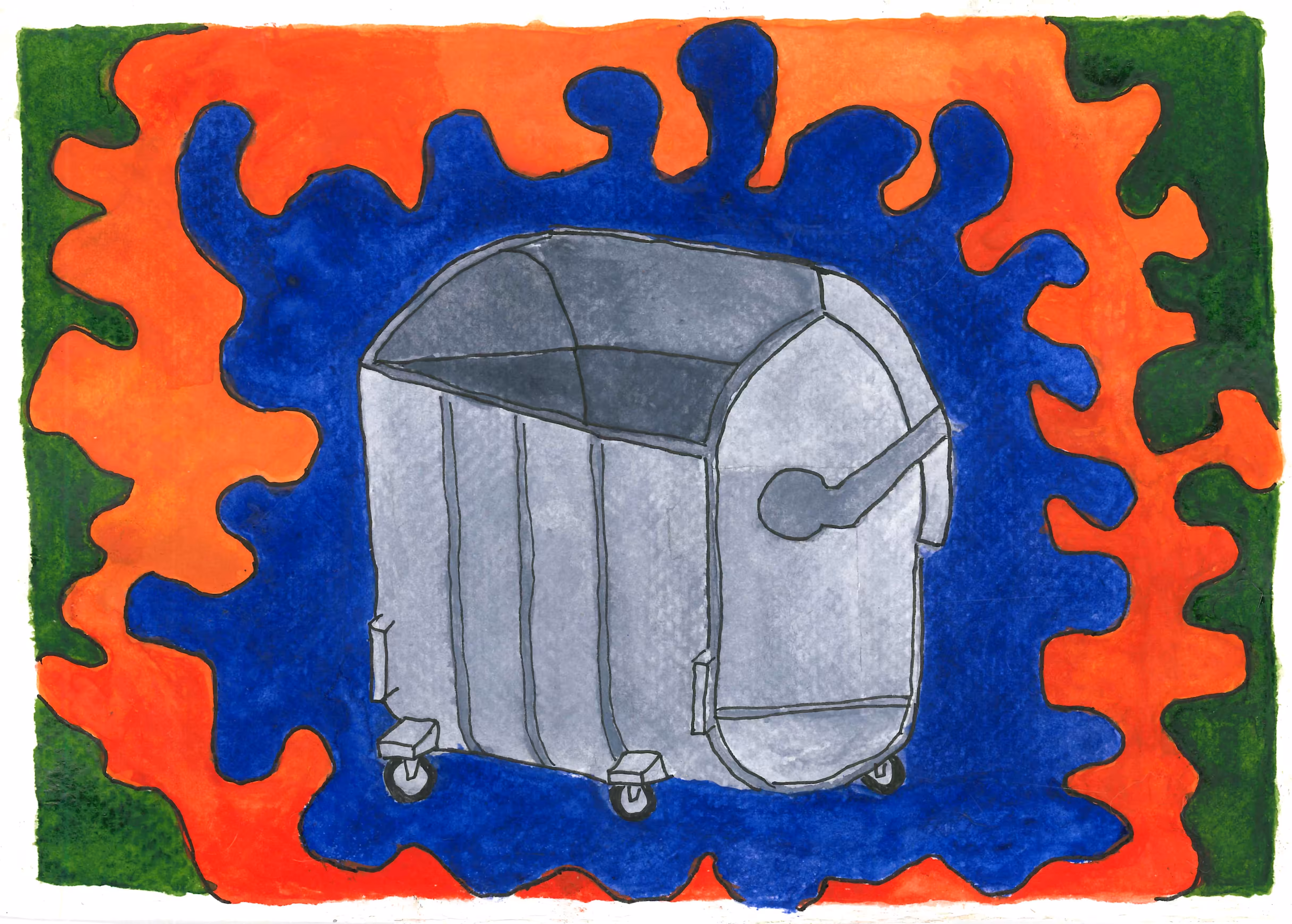 trashart trash container art