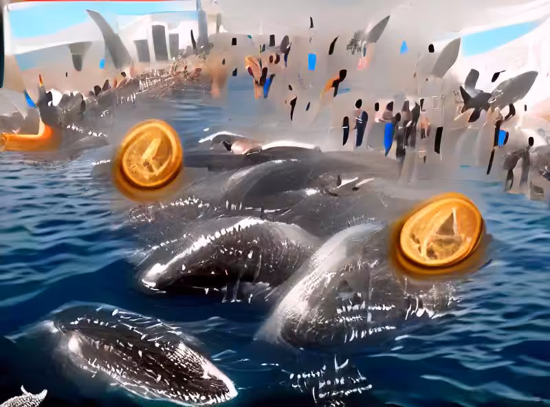 Whales Swimming in Piles Of Bitcoin